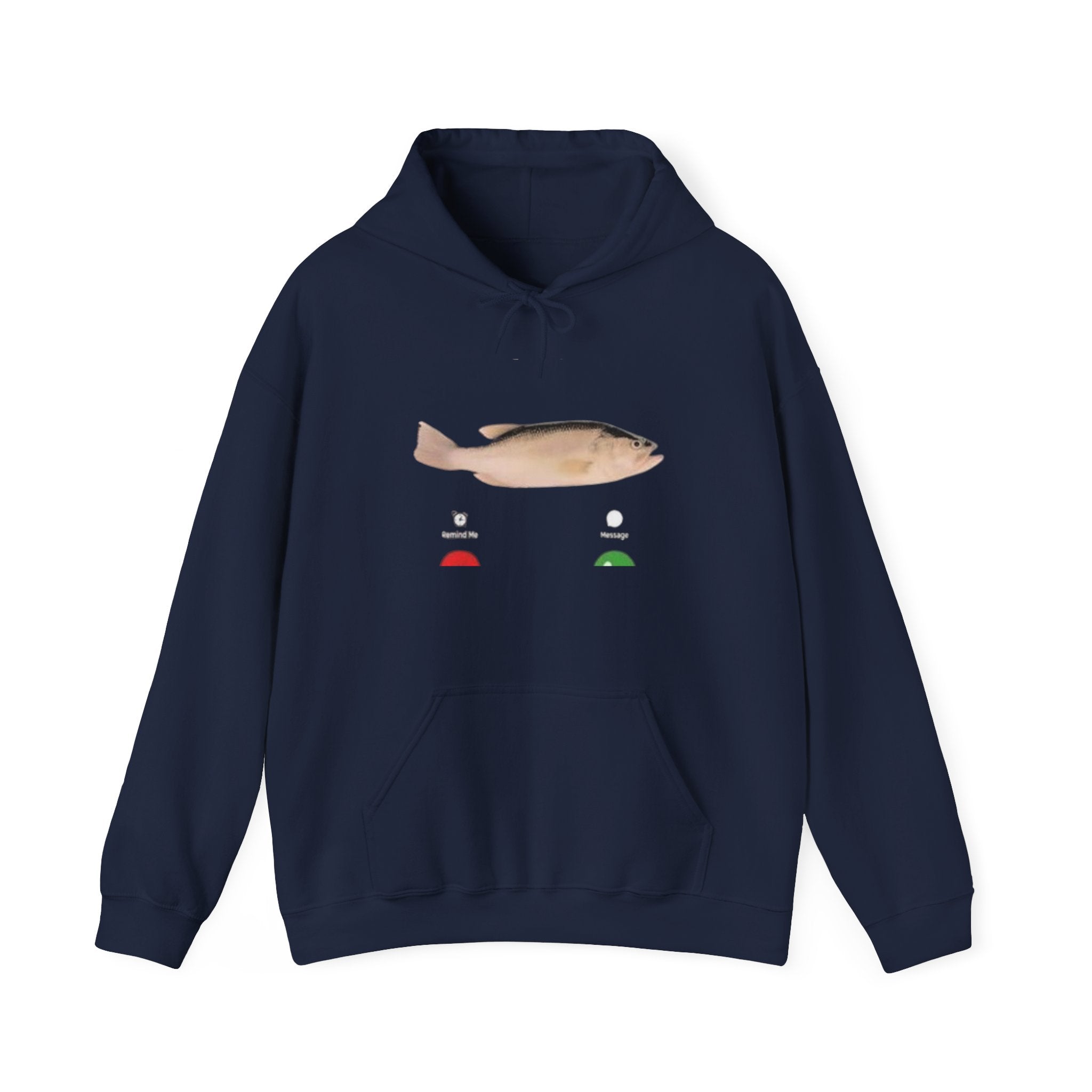 Cod Fish Graphic Hoodie – Minimal Fishing Sweatshirt with Red/Green Indicators
