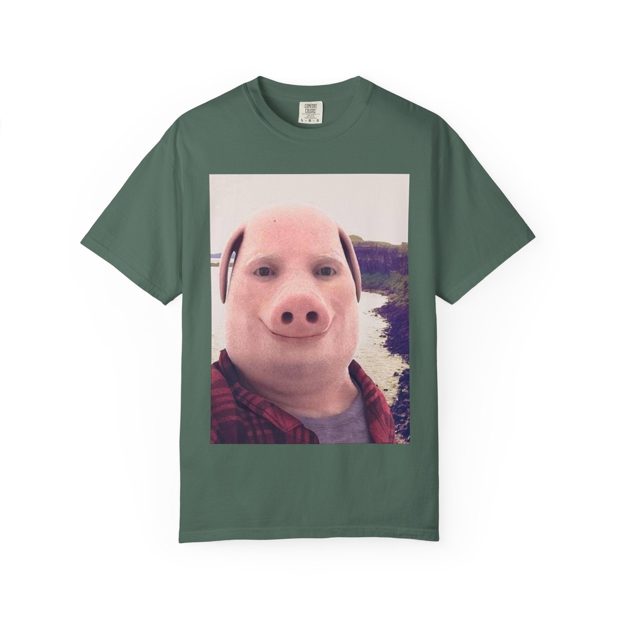 Pig Face Photo T-Shirt — Funny Animal Selfie Tee
