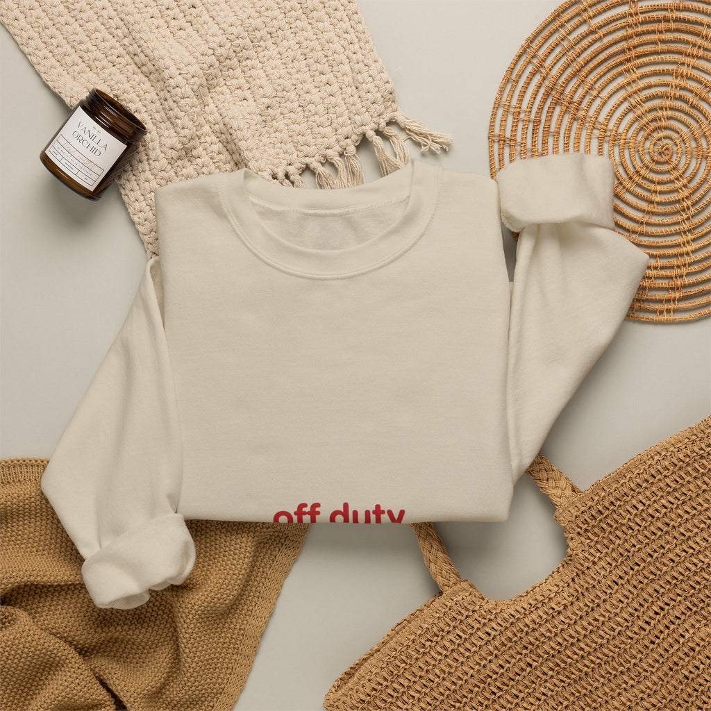 off duty heartbreaker Sweatshirt | Y2K slogan, nostalgic typography