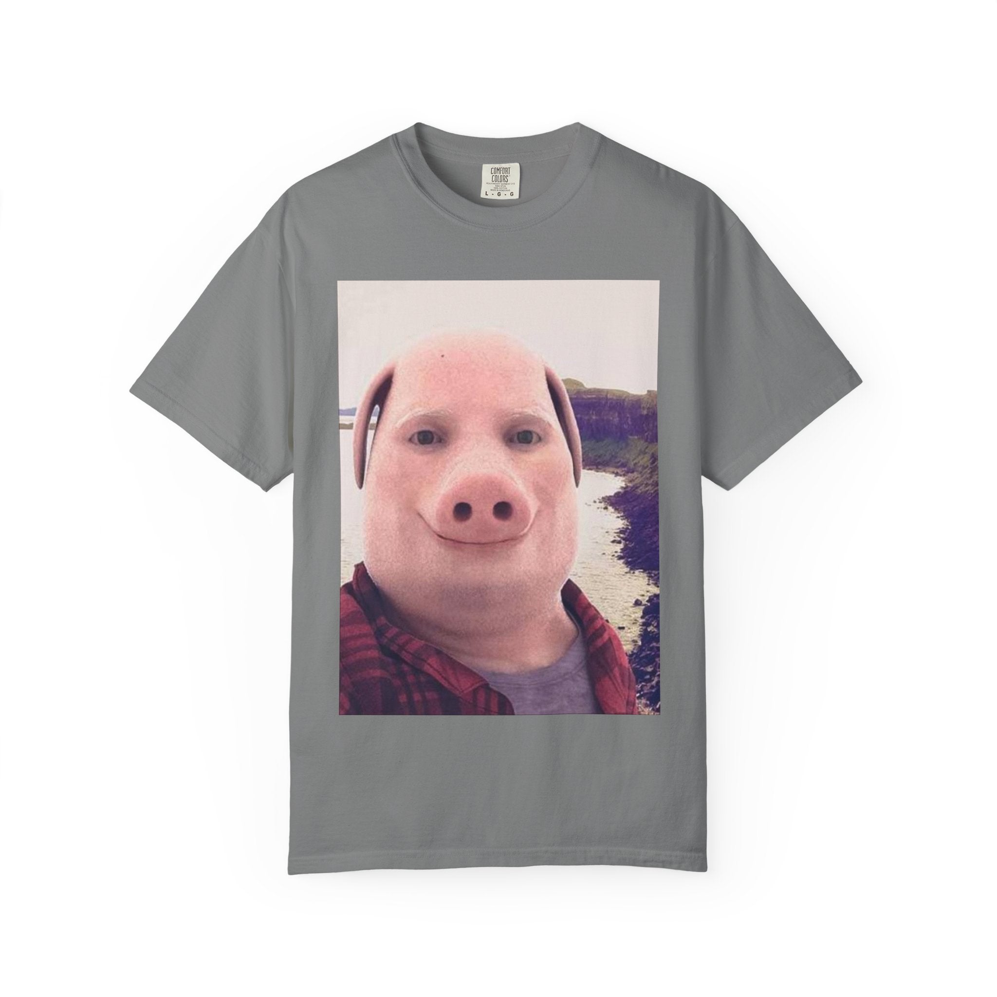 Pig Face Photo T-Shirt — Funny Animal Selfie Tee