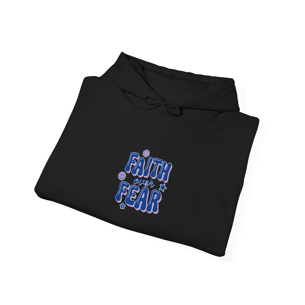 Faith Over Fear Hoodie | Christian Rainbow Script, Playful Mixed-Font