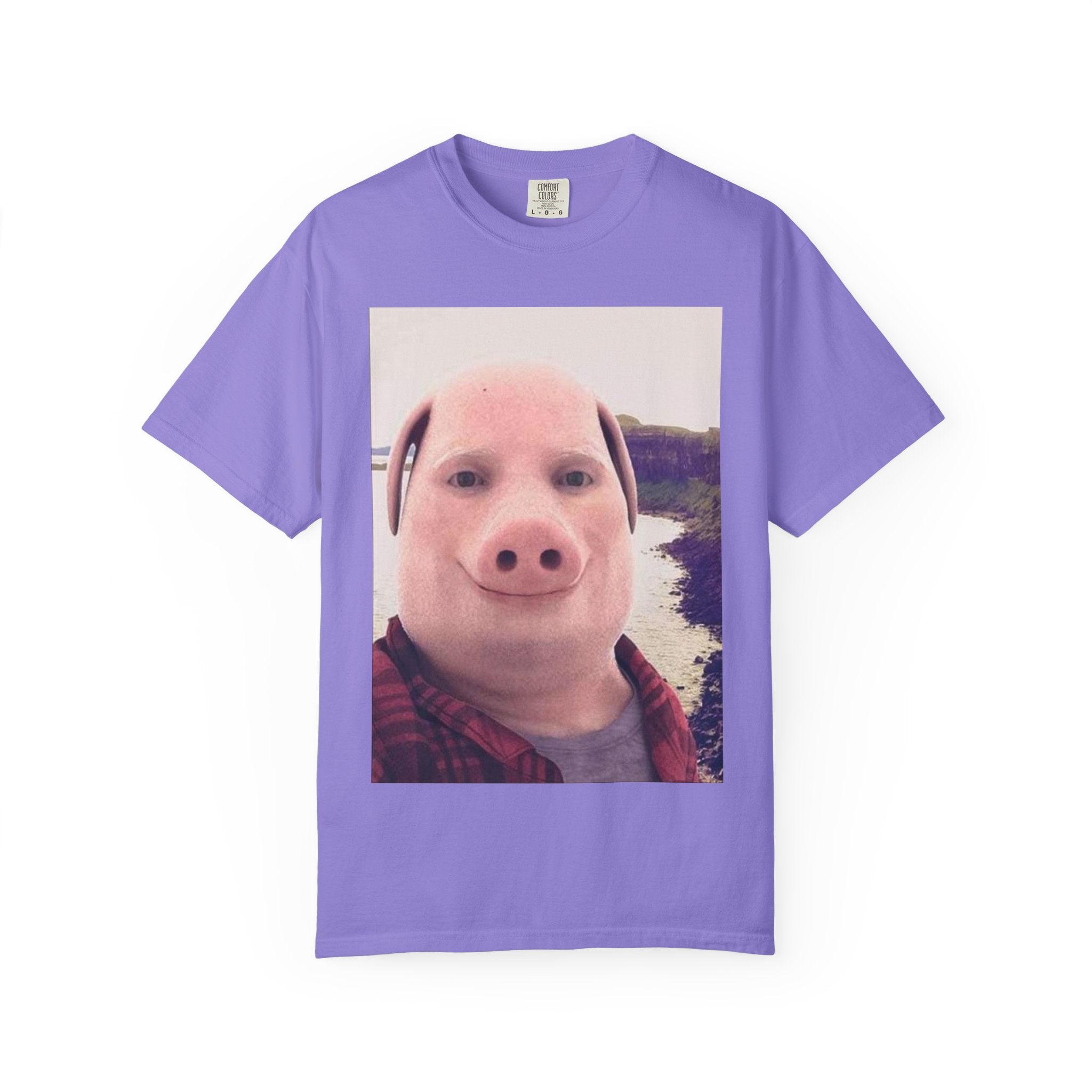 Pig Face Photo T-Shirt — Funny Animal Selfie Tee