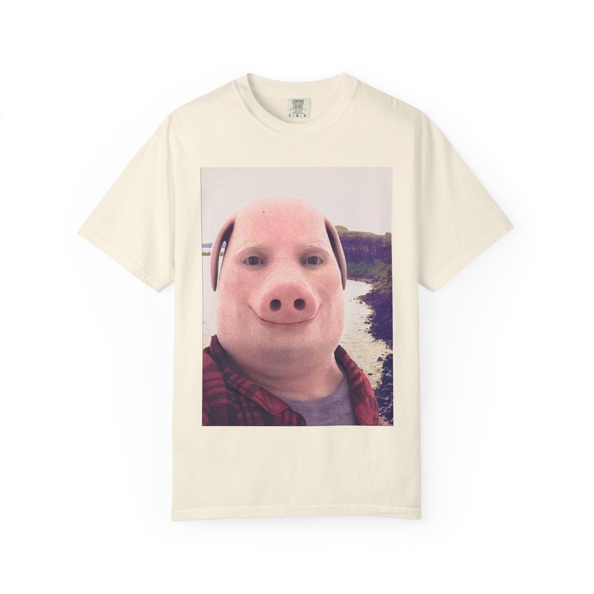Pig Face Photo T-Shirt — Funny Animal Selfie Tee