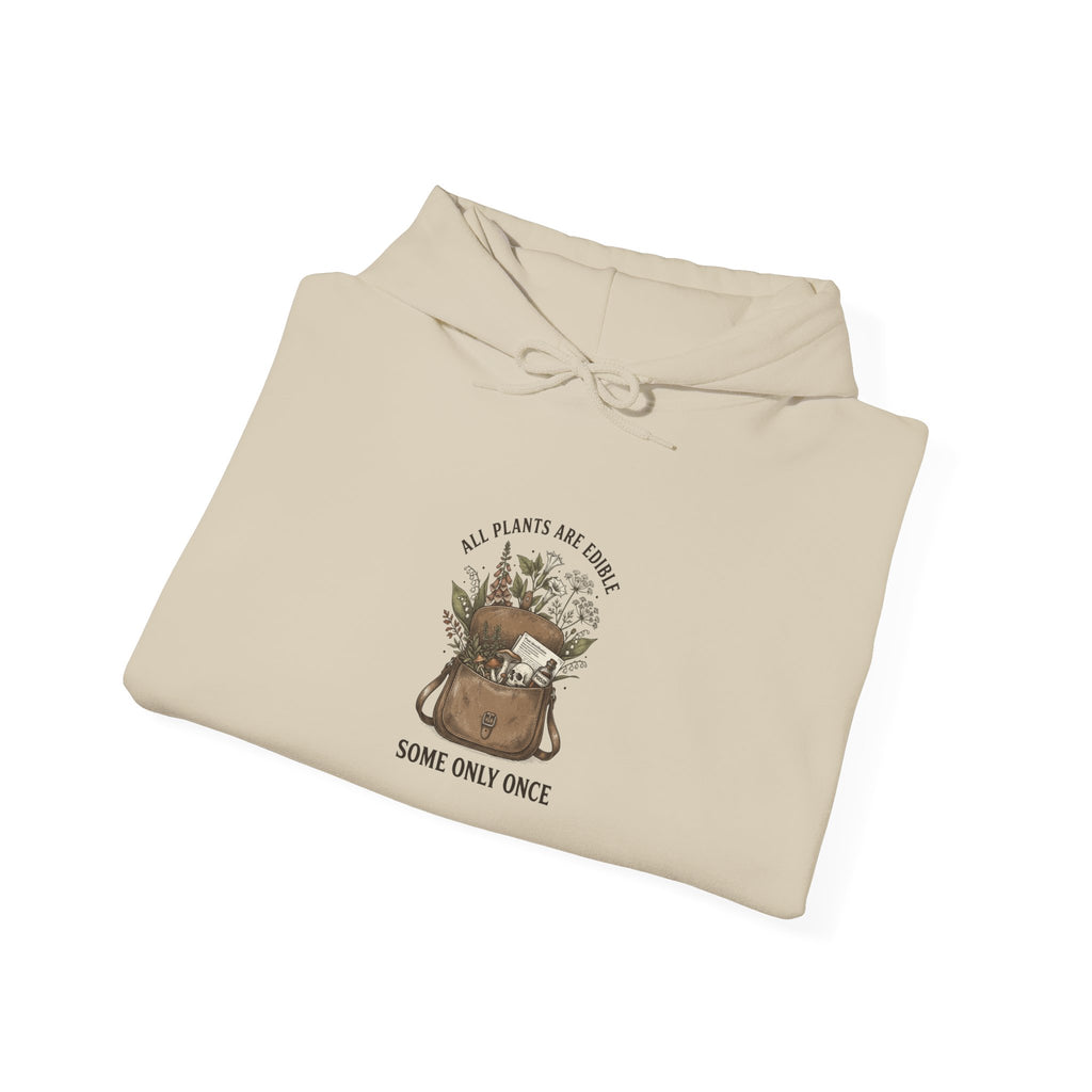 All Plants Are Edible Hoodie | Dark Nature Humor, Vintage Botanical