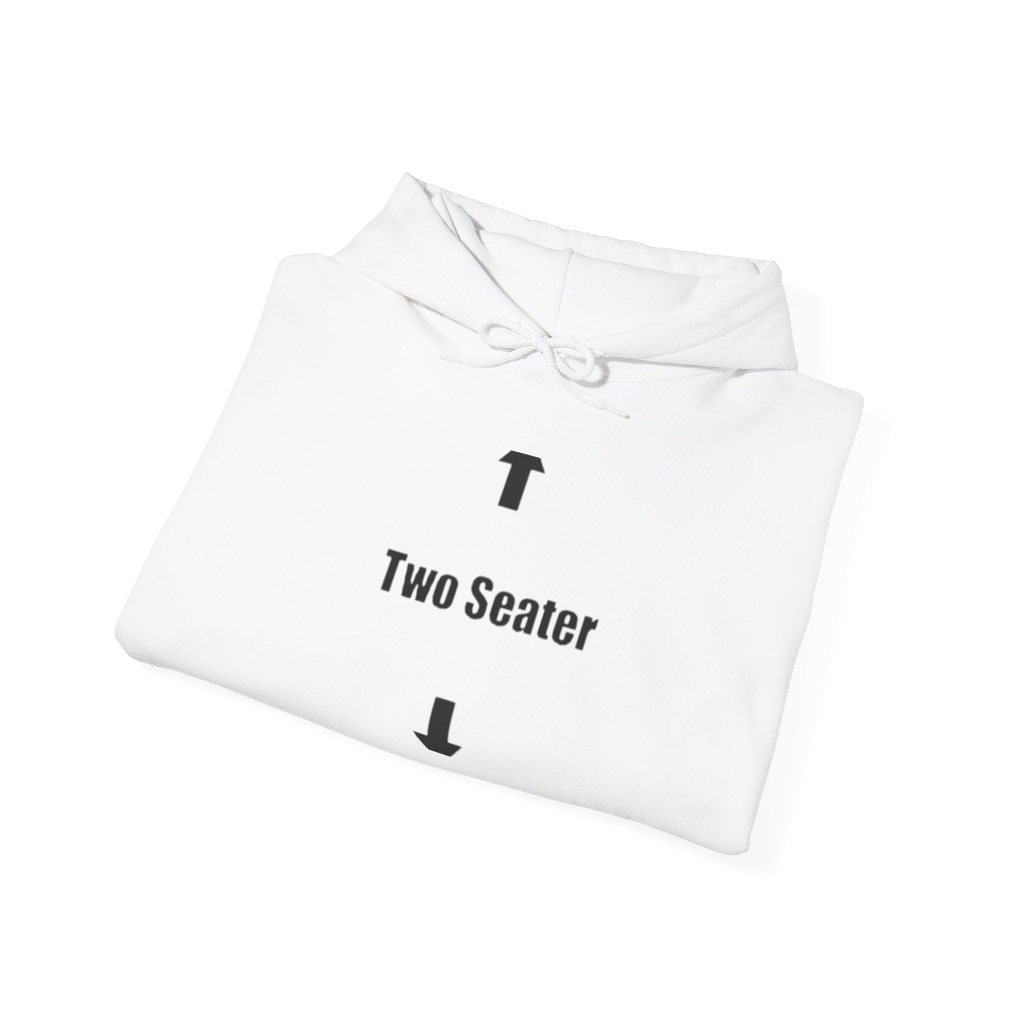 Two Seater Hoodie - Funny Couples Pullover with Arrow Design