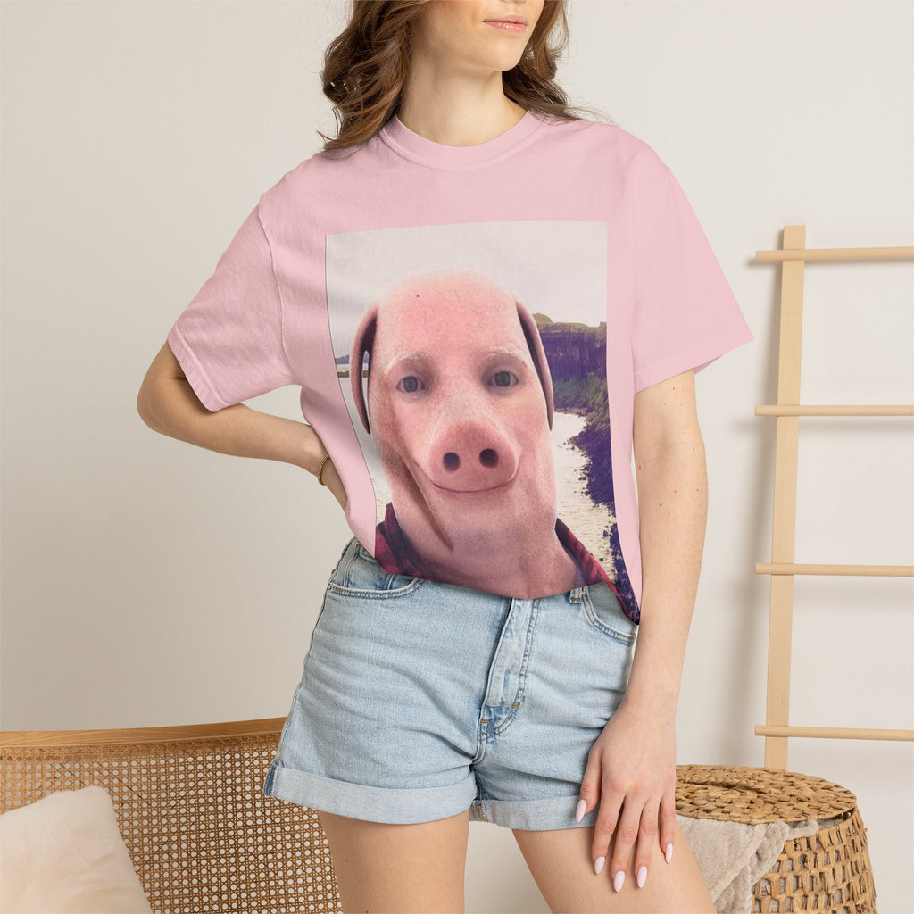 Pig Face Photo T-Shirt — Funny Animal Selfie Tee
