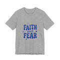 Faith Over Fear Tee | Christian rainbow scripture quote, playful mixed-font