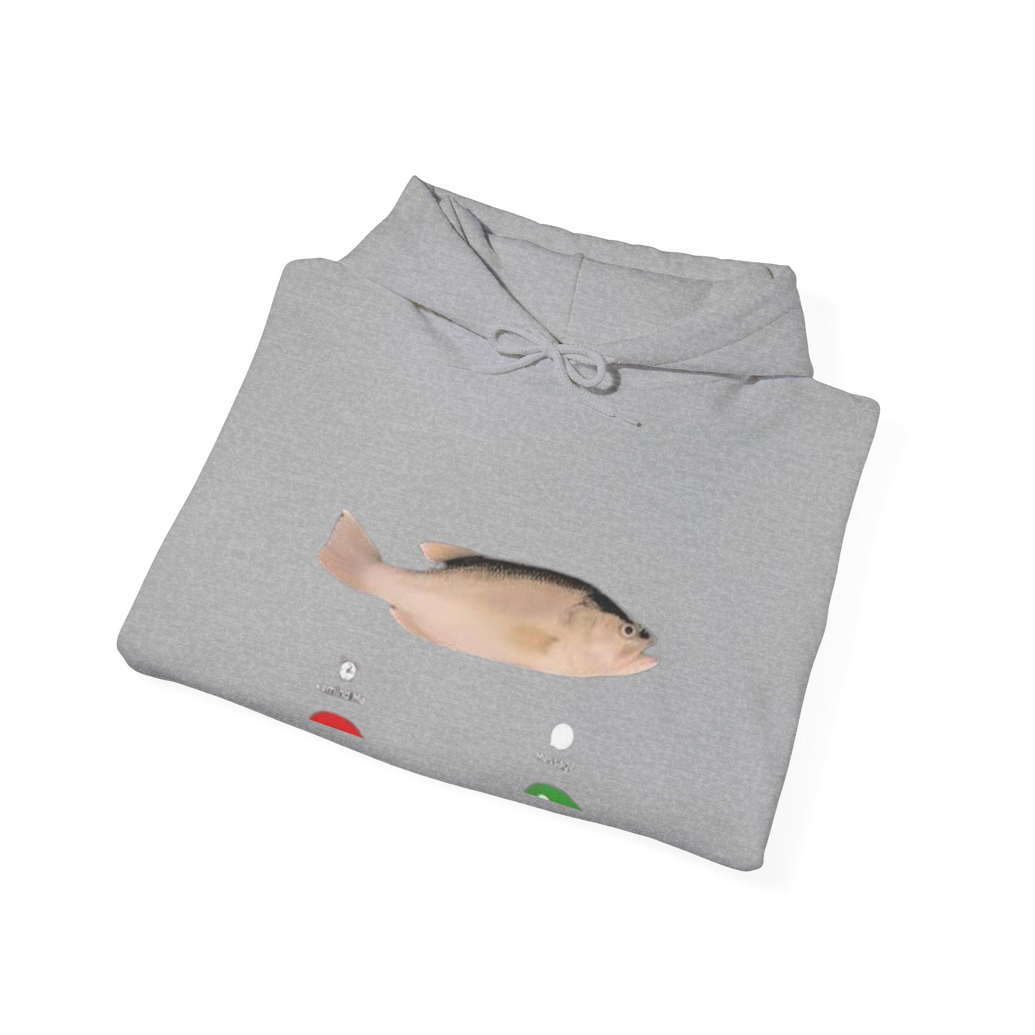 Cod Fish Graphic Hoodie – Minimal Fishing Sweatshirt with Red/Green Indicators