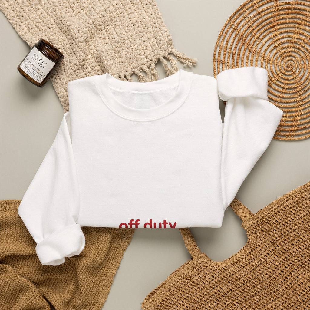off duty heartbreaker Sweatshirt | Y2K slogan, nostalgic typography