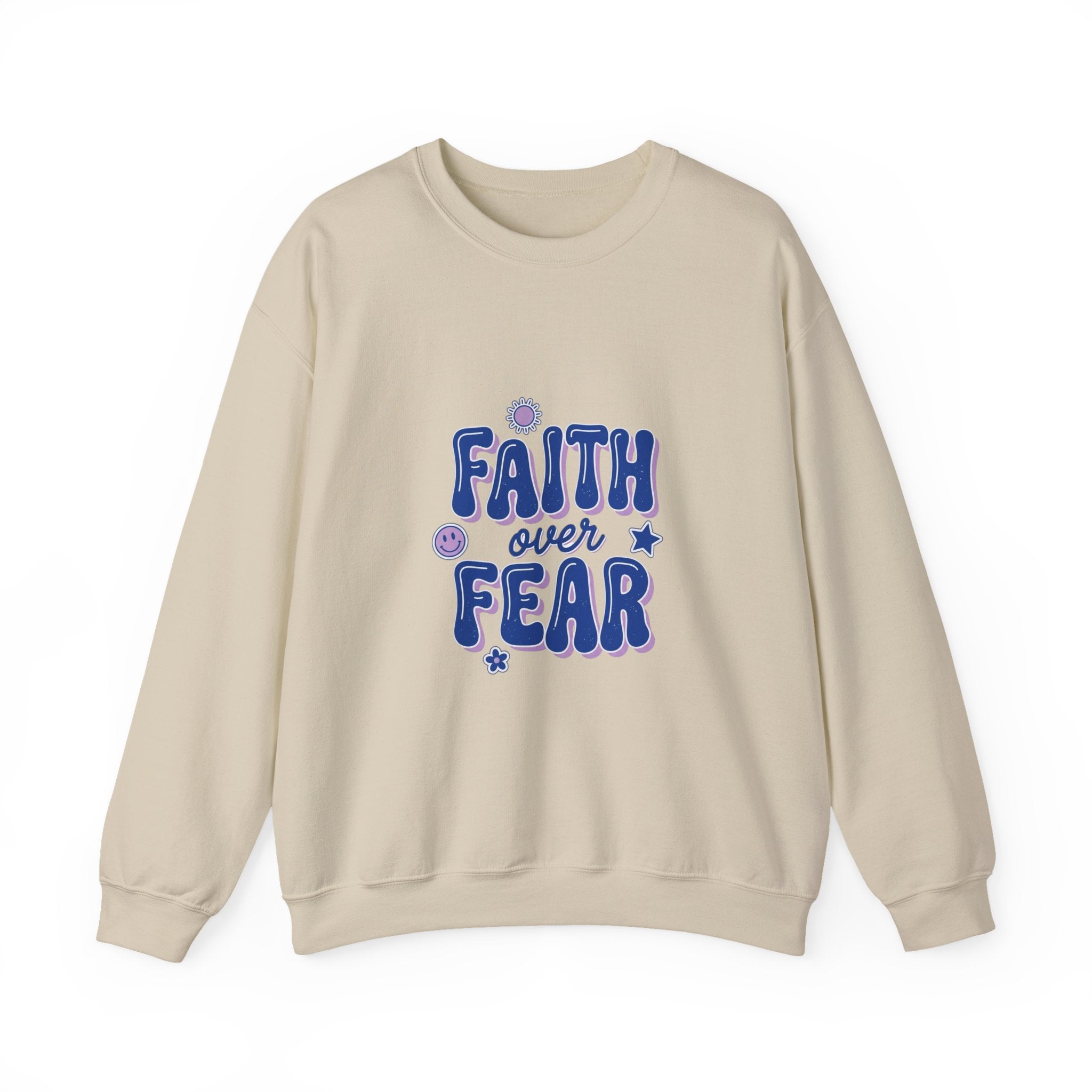 Faith Over Fear sweatshirt | Christian rainbow scripture style