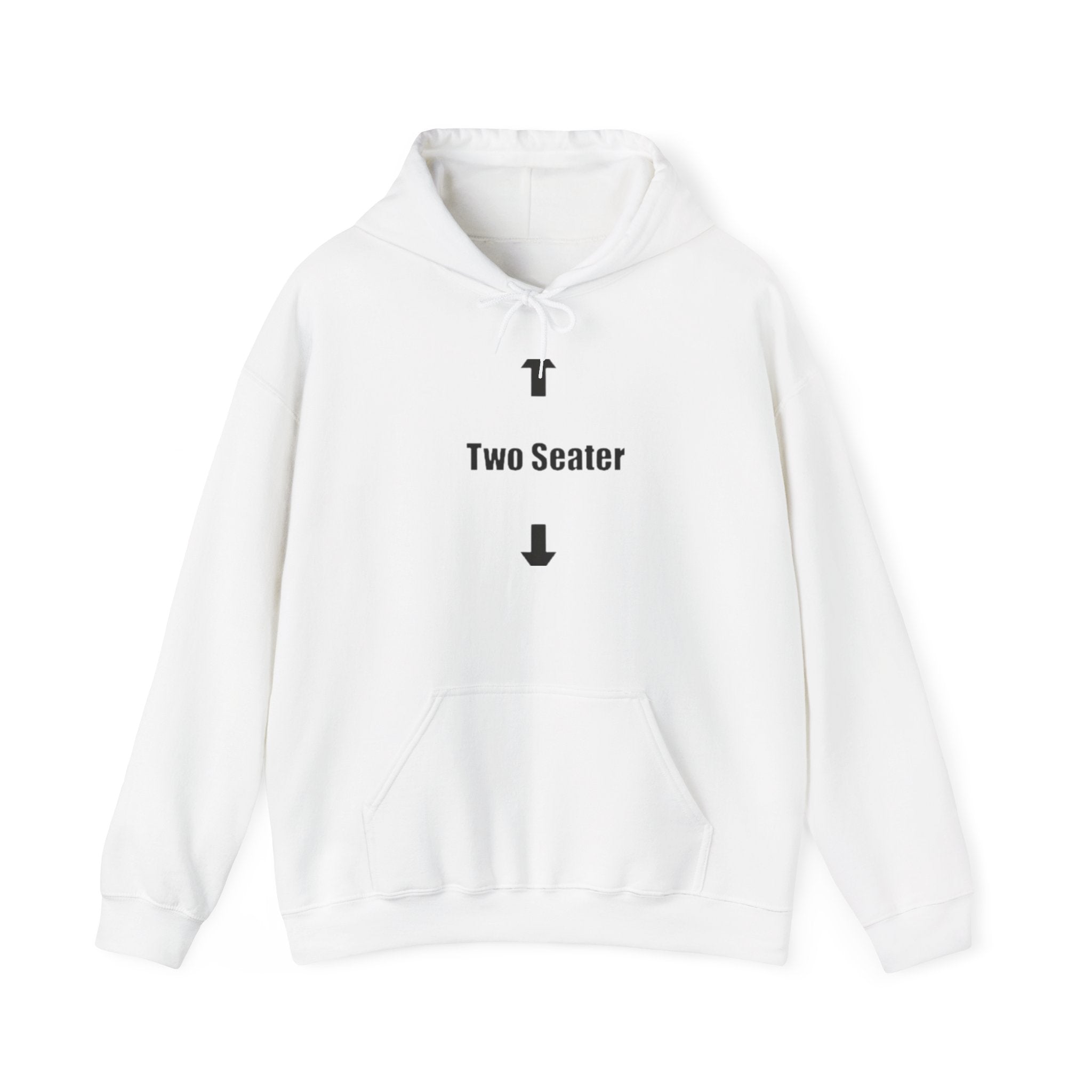 Two Seater Hoodie - Funny Couples Pullover with Arrow Design