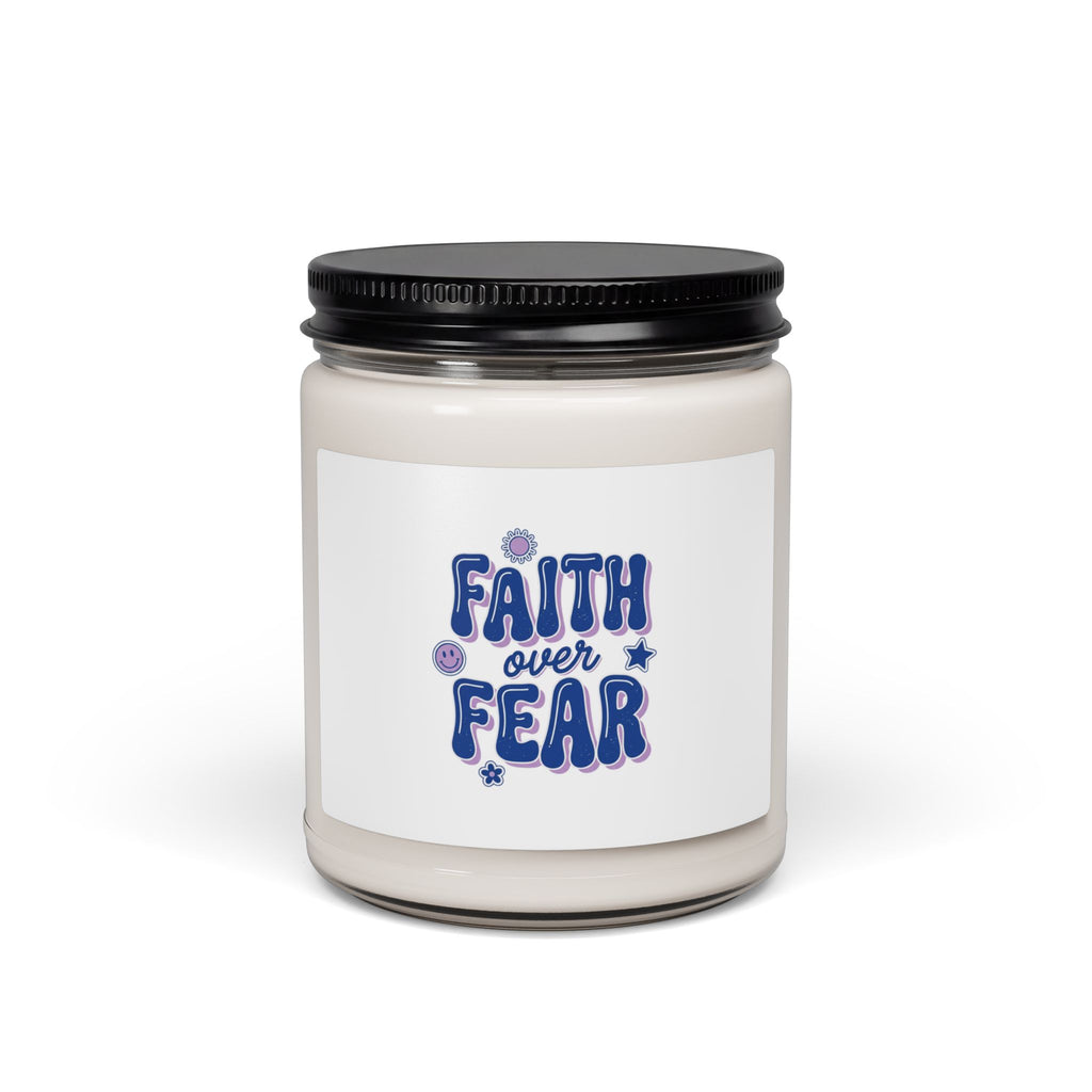 Faith Over Fear Candle | Soy Jar Candle, Christian Rainbow Script