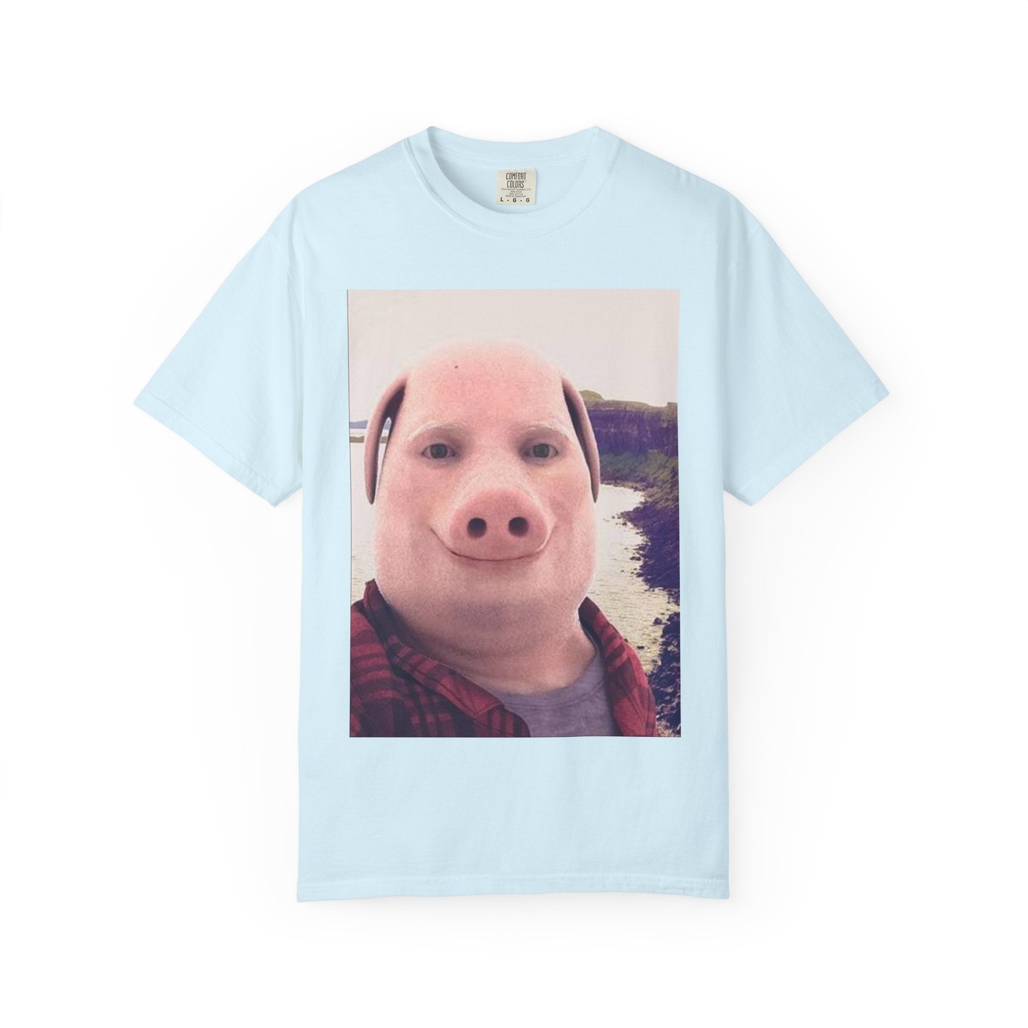 Pig Face Photo T-Shirt — Funny Animal Selfie Tee