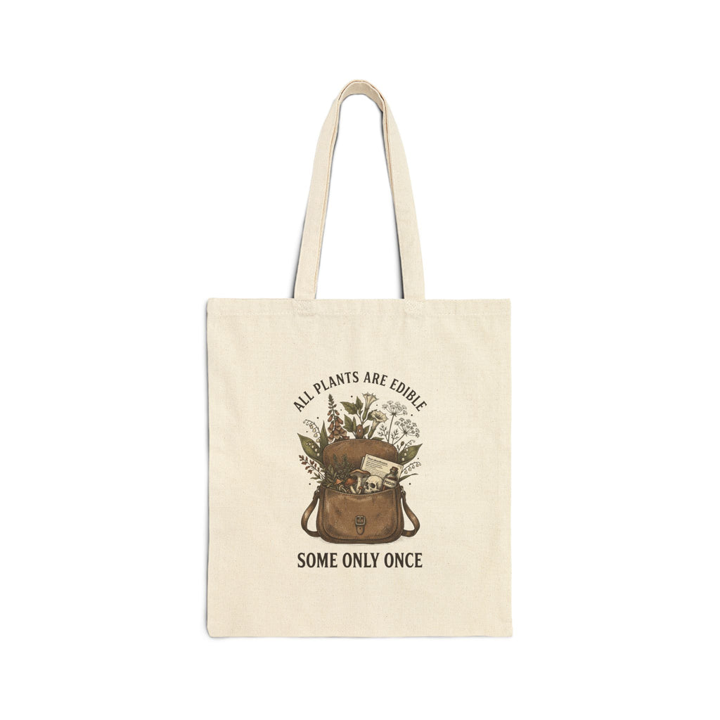 All Plants Are Edible Tote | Vintage Botanical, Dark Nature Humor