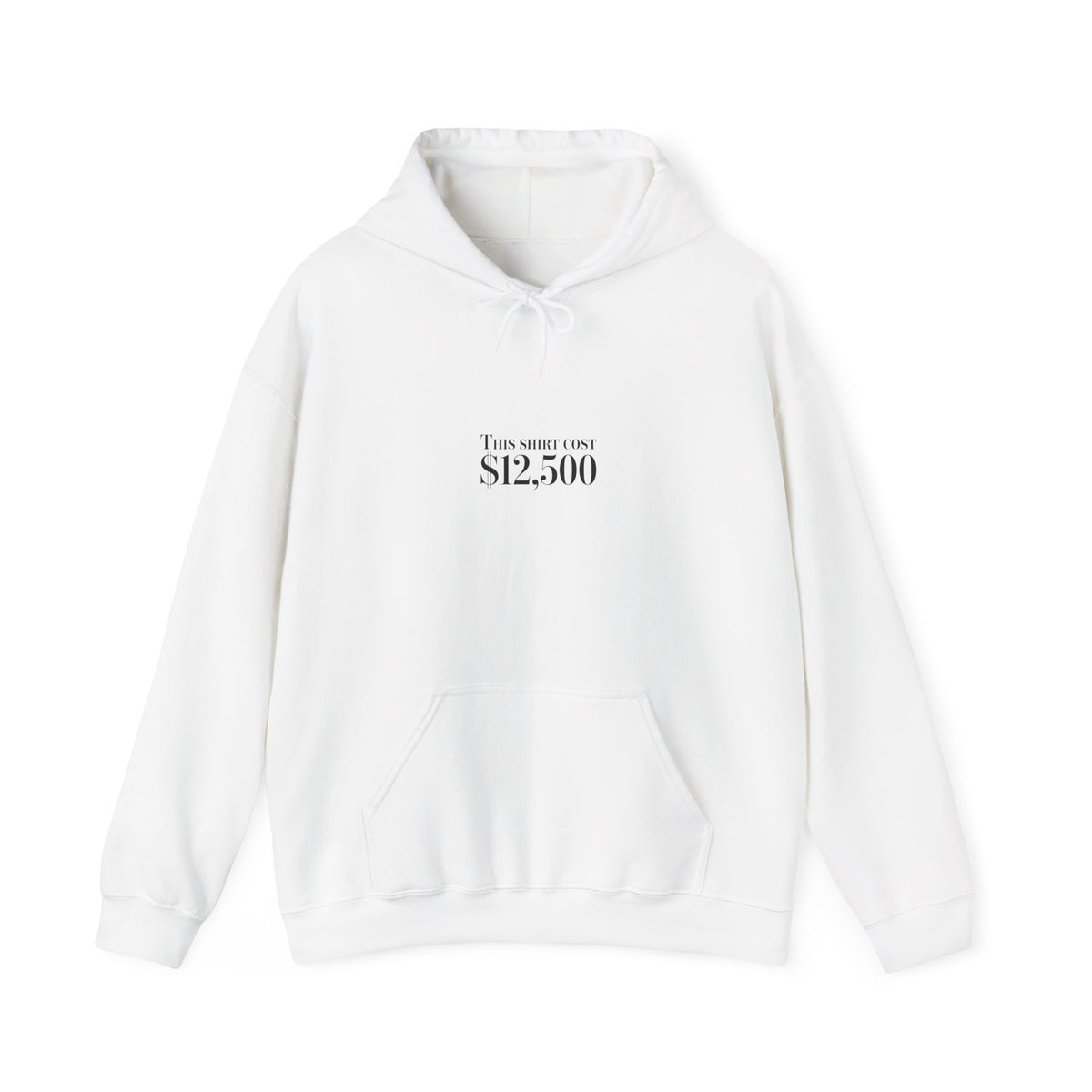 “This Shirt Cost 12,500” Hoodie | Anti-Hypebeast Ironic Wealth-Flex