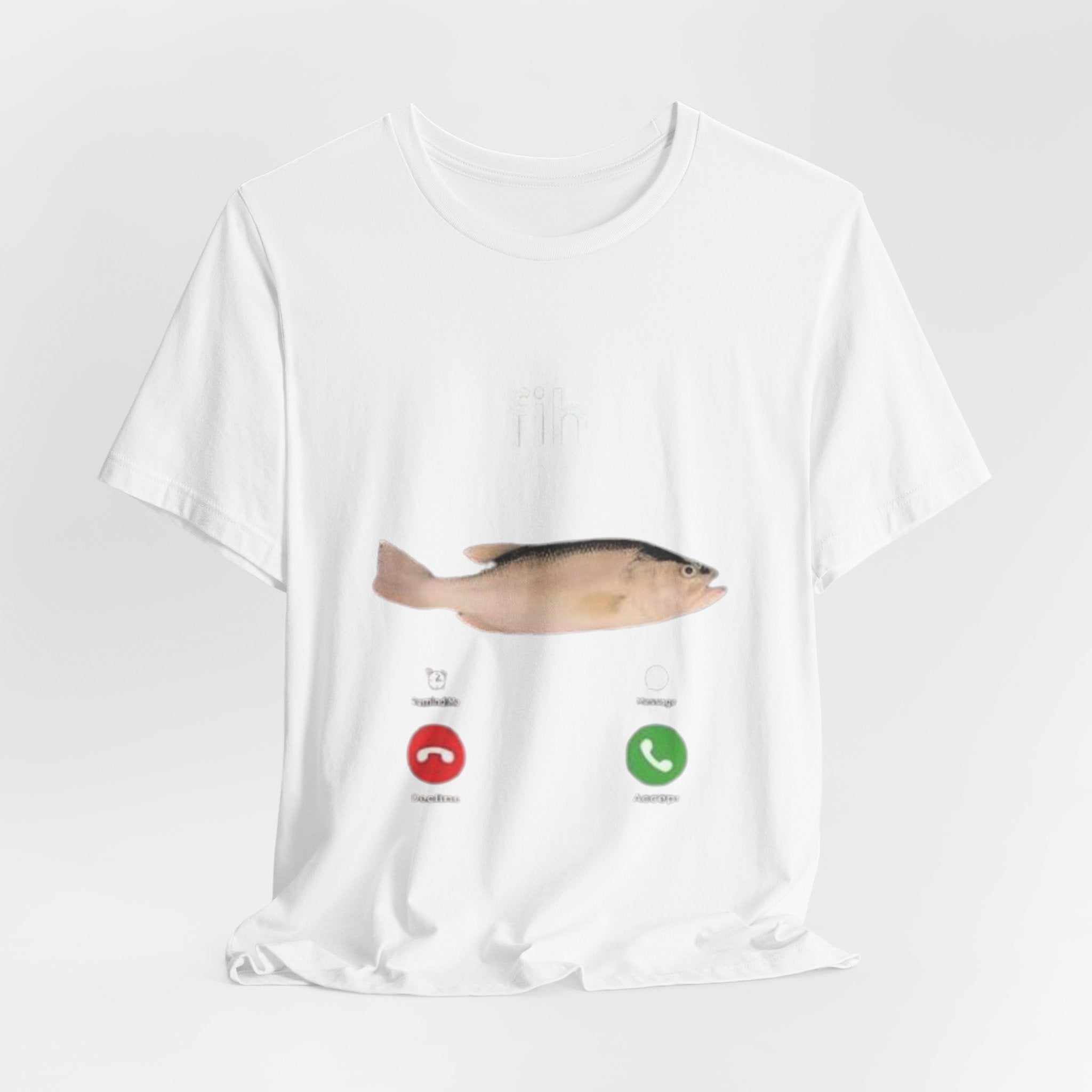 Fish Call T‑Shirt — Funny Incoming Call Design (Answer or Decline)