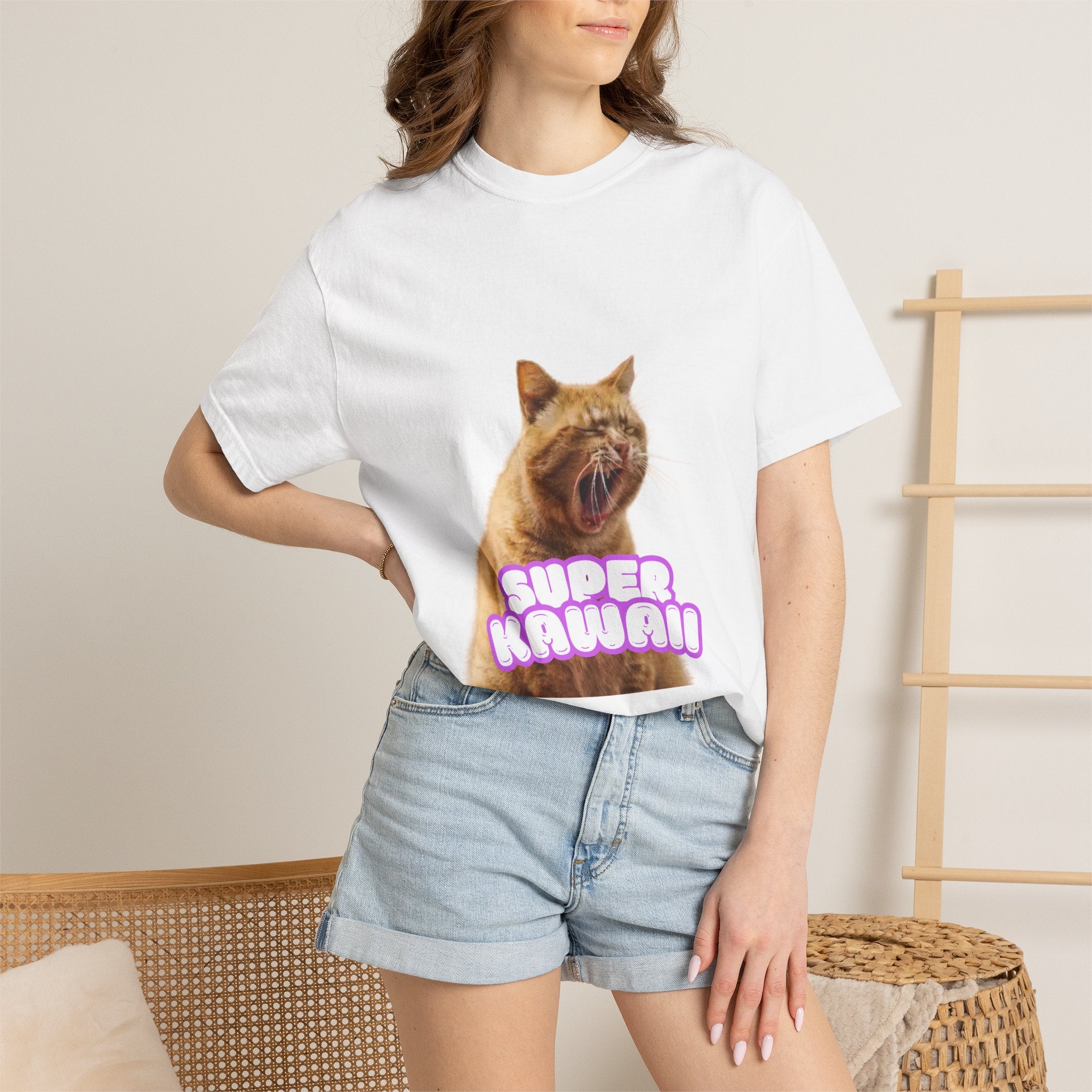 Cat 'Super Kawaii' Graphic T-Shirt