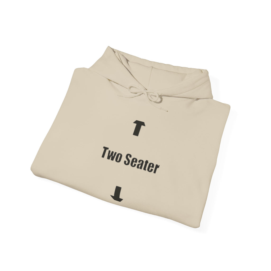 Two Seater Hoodie - Funny Couples Pullover with Arrow Design