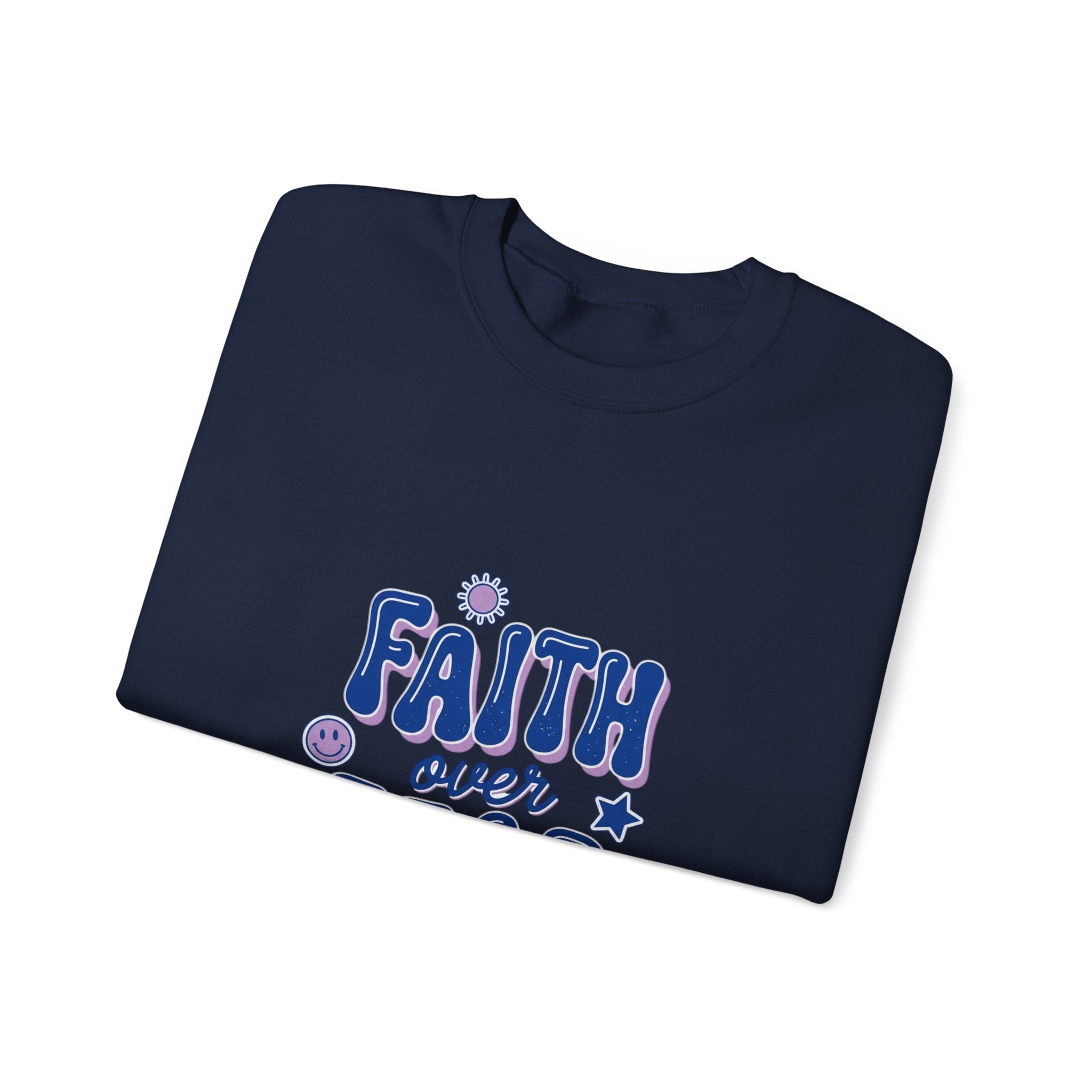 Faith Over Fear sweatshirt | Christian rainbow scripture style