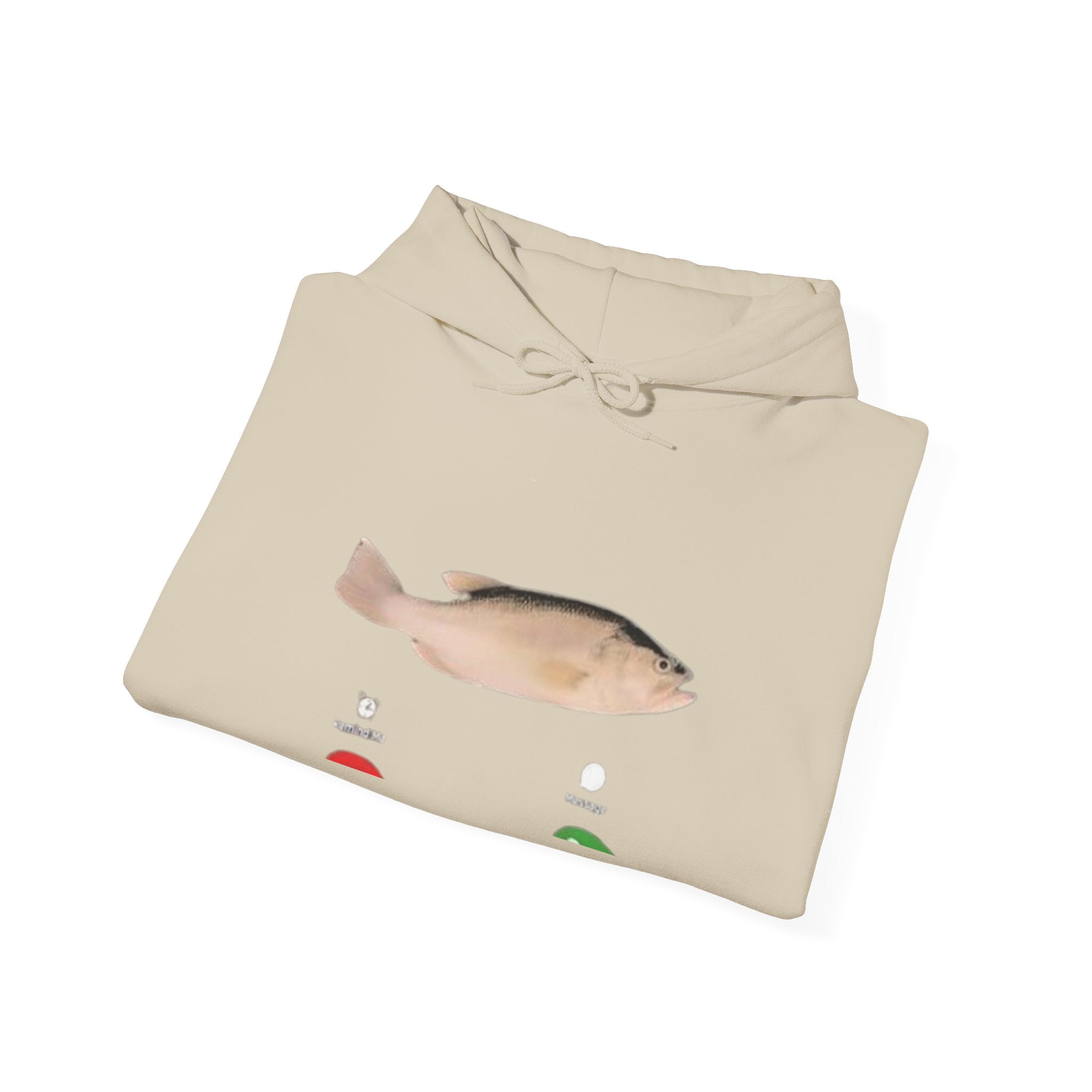Cod Fish Graphic Hoodie – Minimal Fishing Sweatshirt with Red/Green Indicators