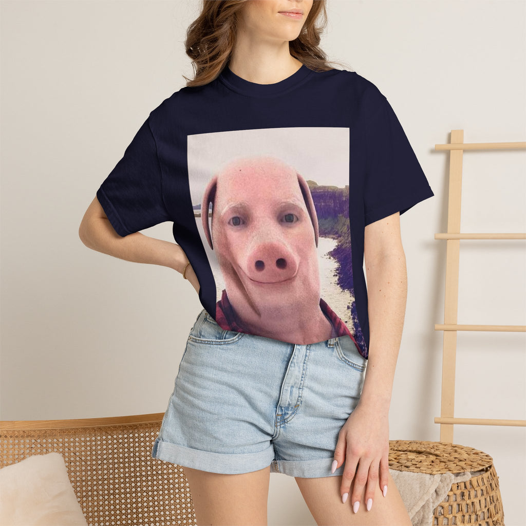 Pig Face Photo T-Shirt — Funny Animal Selfie Tee