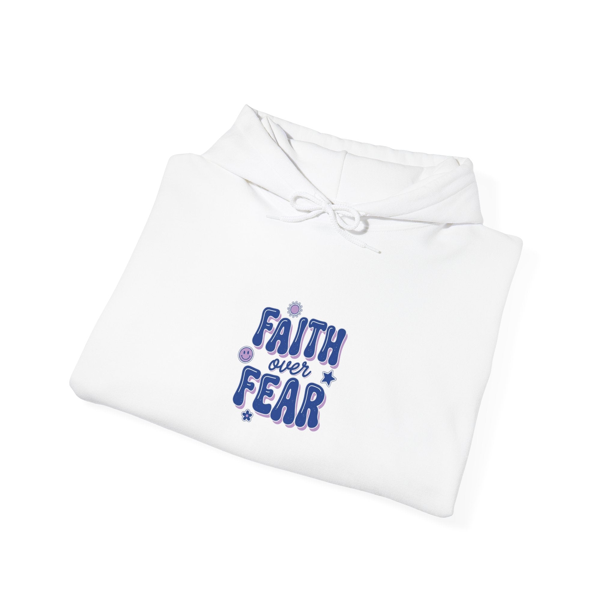 Faith Over Fear Hoodie | Christian Rainbow Script, Playful Mixed-Font