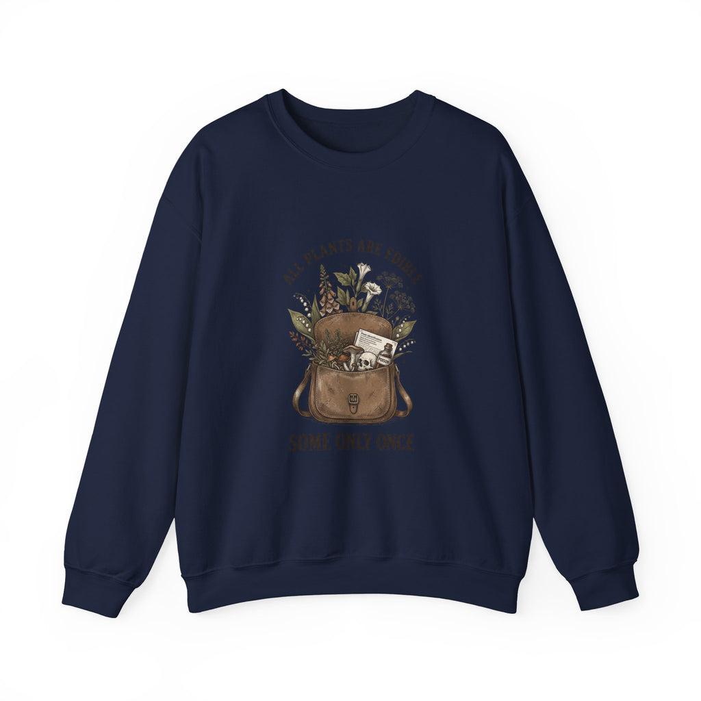 All Plants Are Edible Sweatshirt | Dark Nature Humor, Botanical Illustration