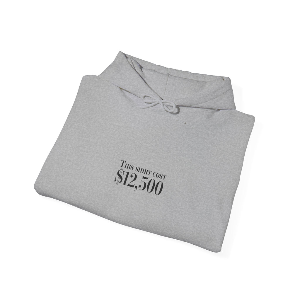 “This Shirt Cost 12,500” Hoodie | Anti-Hypebeast Ironic Wealth-Flex