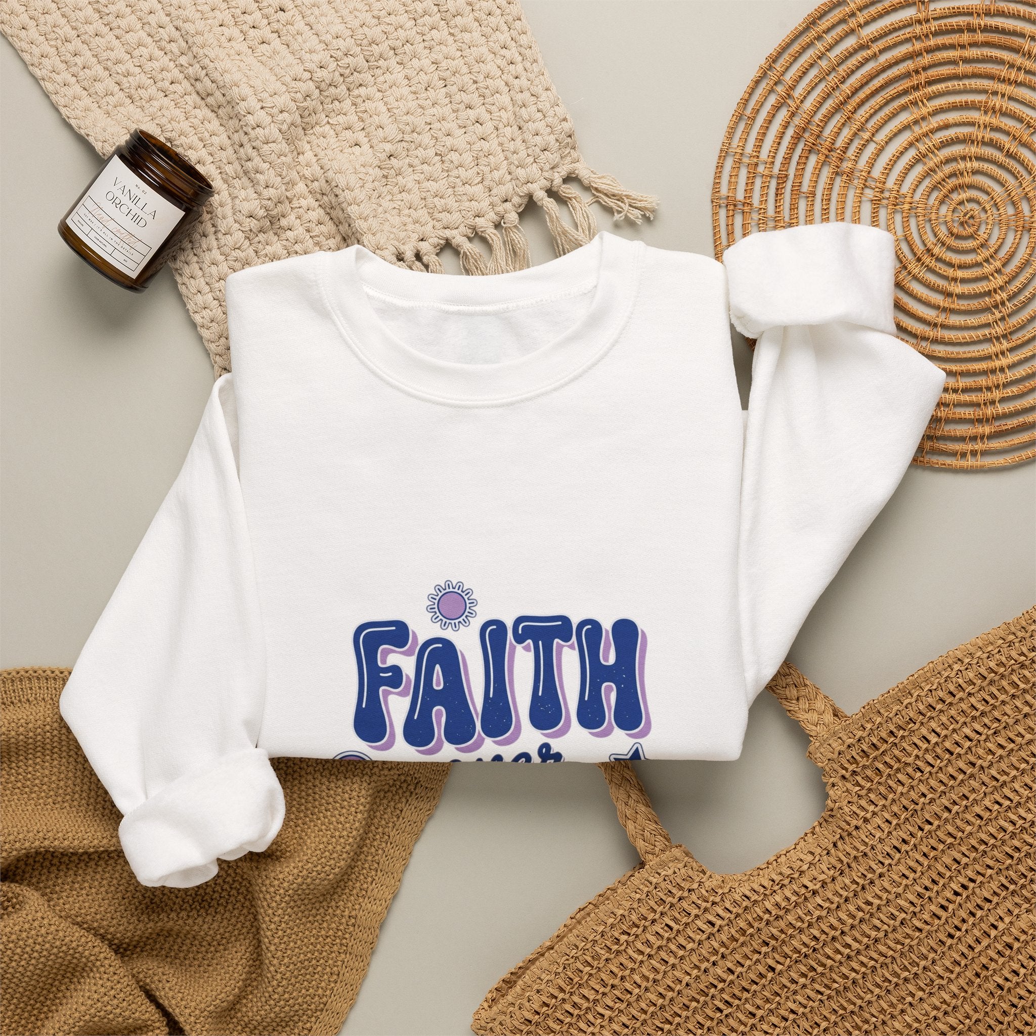 Faith Over Fear sweatshirt | Christian rainbow scripture style