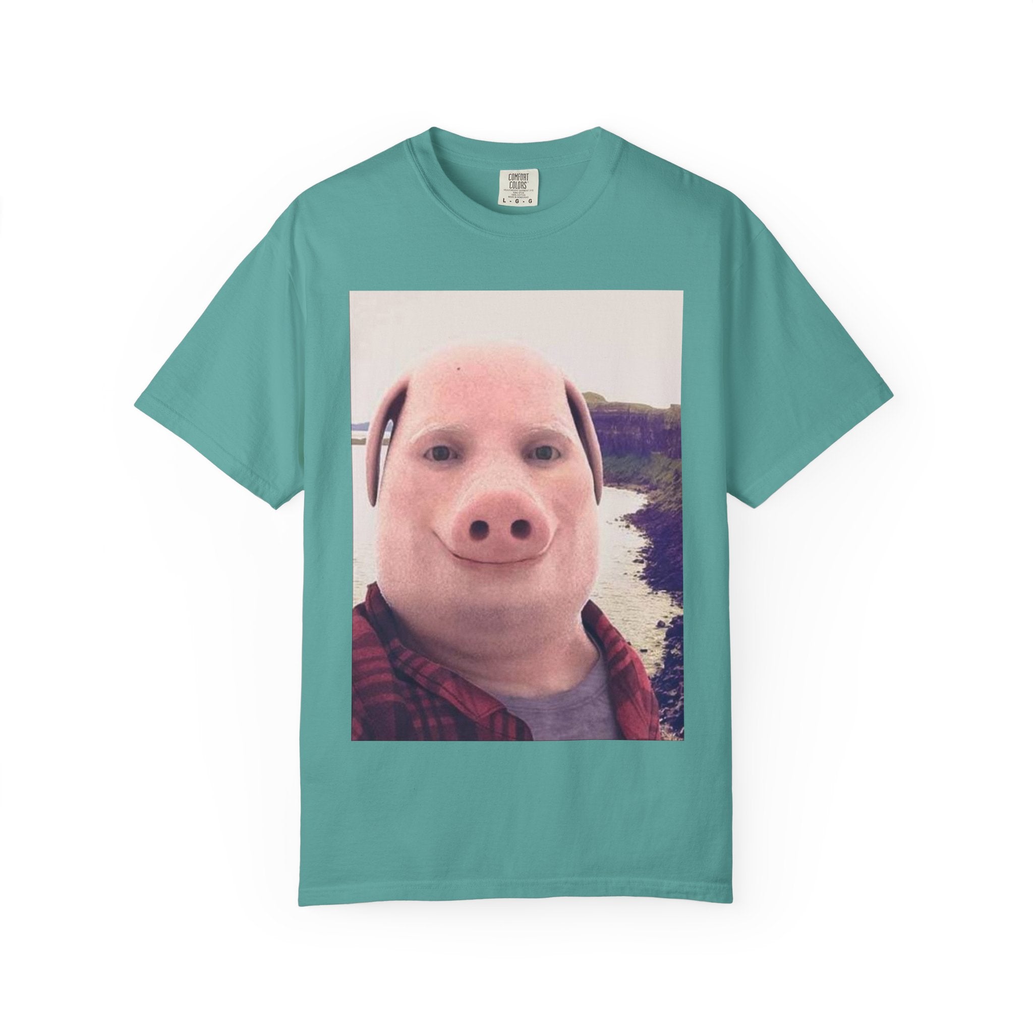 Pig Face Photo T-Shirt — Funny Animal Selfie Tee
