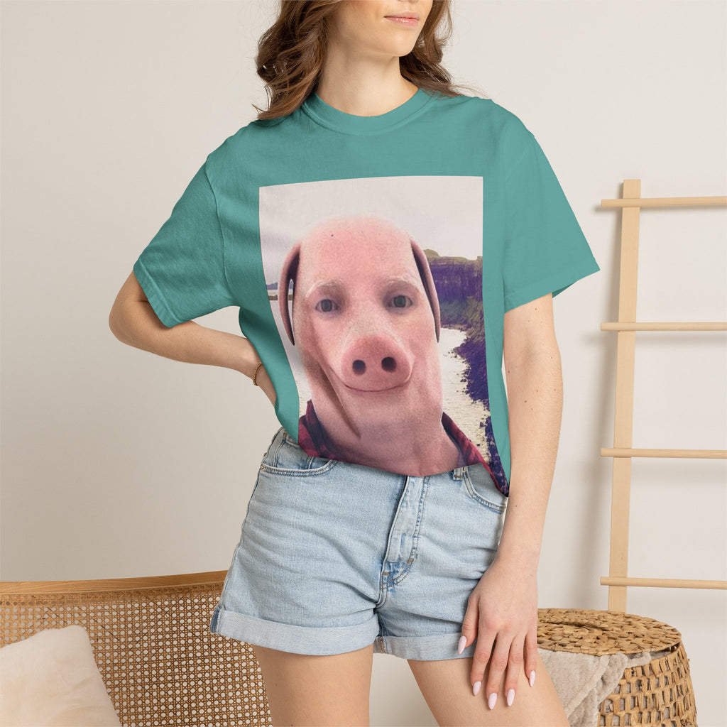 Pig Face Photo T-Shirt — Funny Animal Selfie Tee