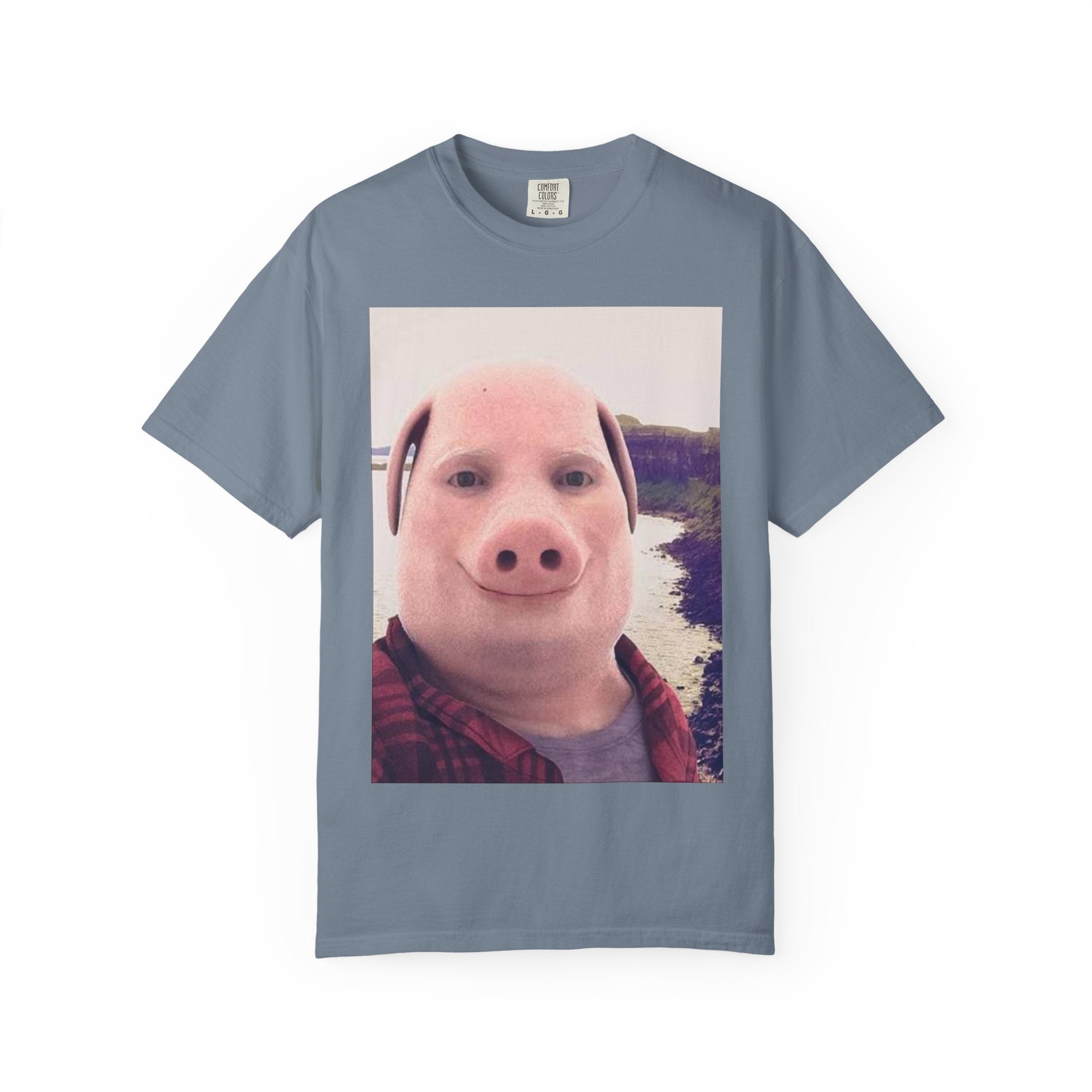 Pig Face Photo T-Shirt — Funny Animal Selfie Tee