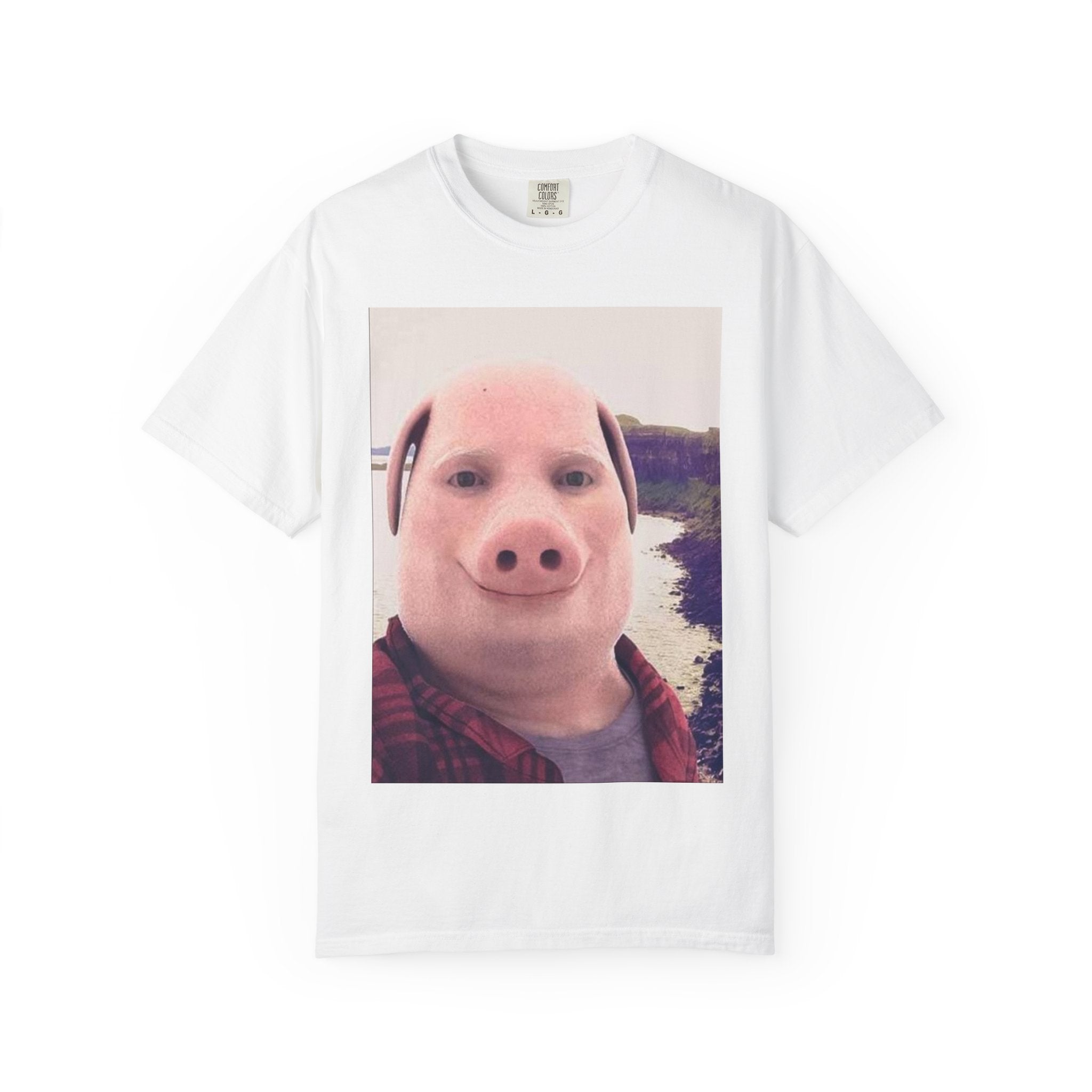 Pig Face Photo T-Shirt — Funny Animal Selfie Tee