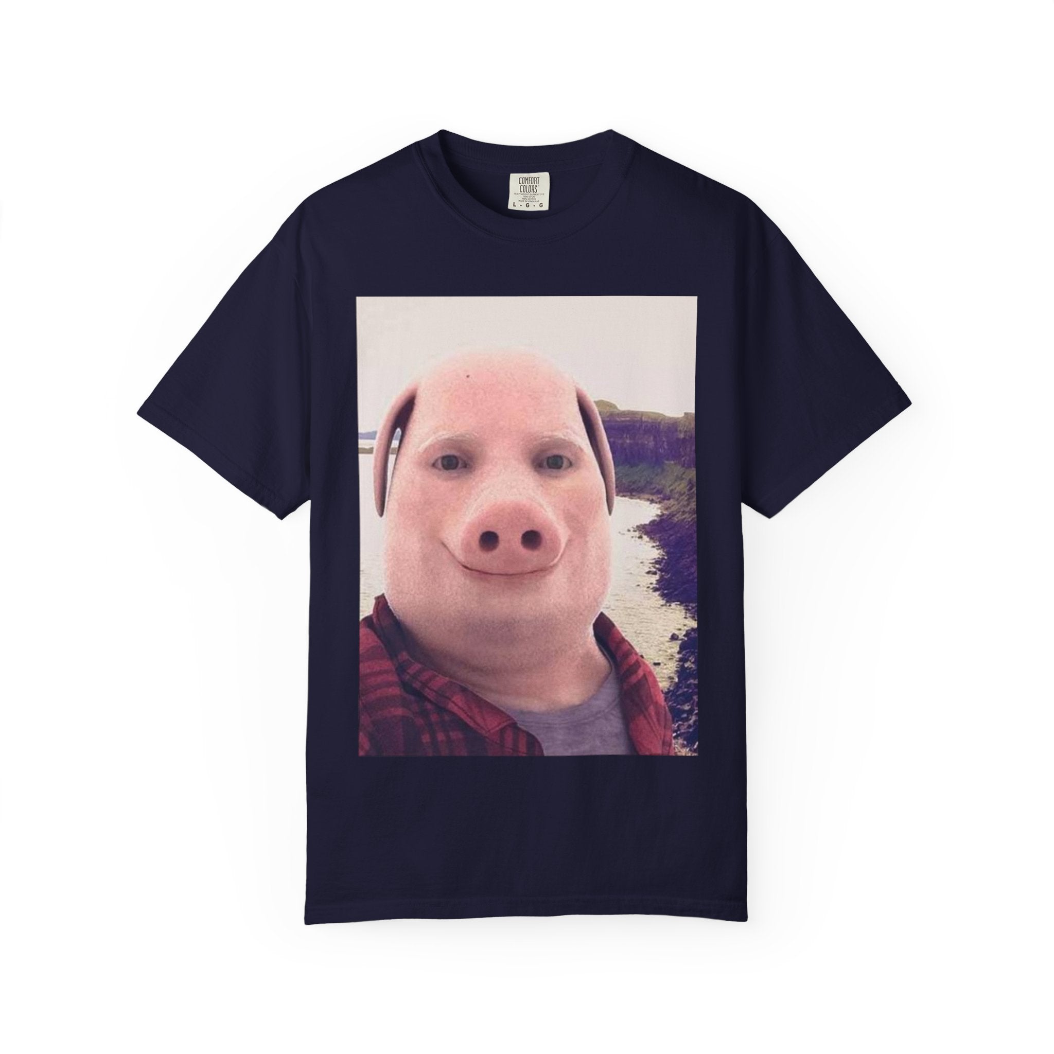 Pig Face Photo T-Shirt — Funny Animal Selfie Tee
