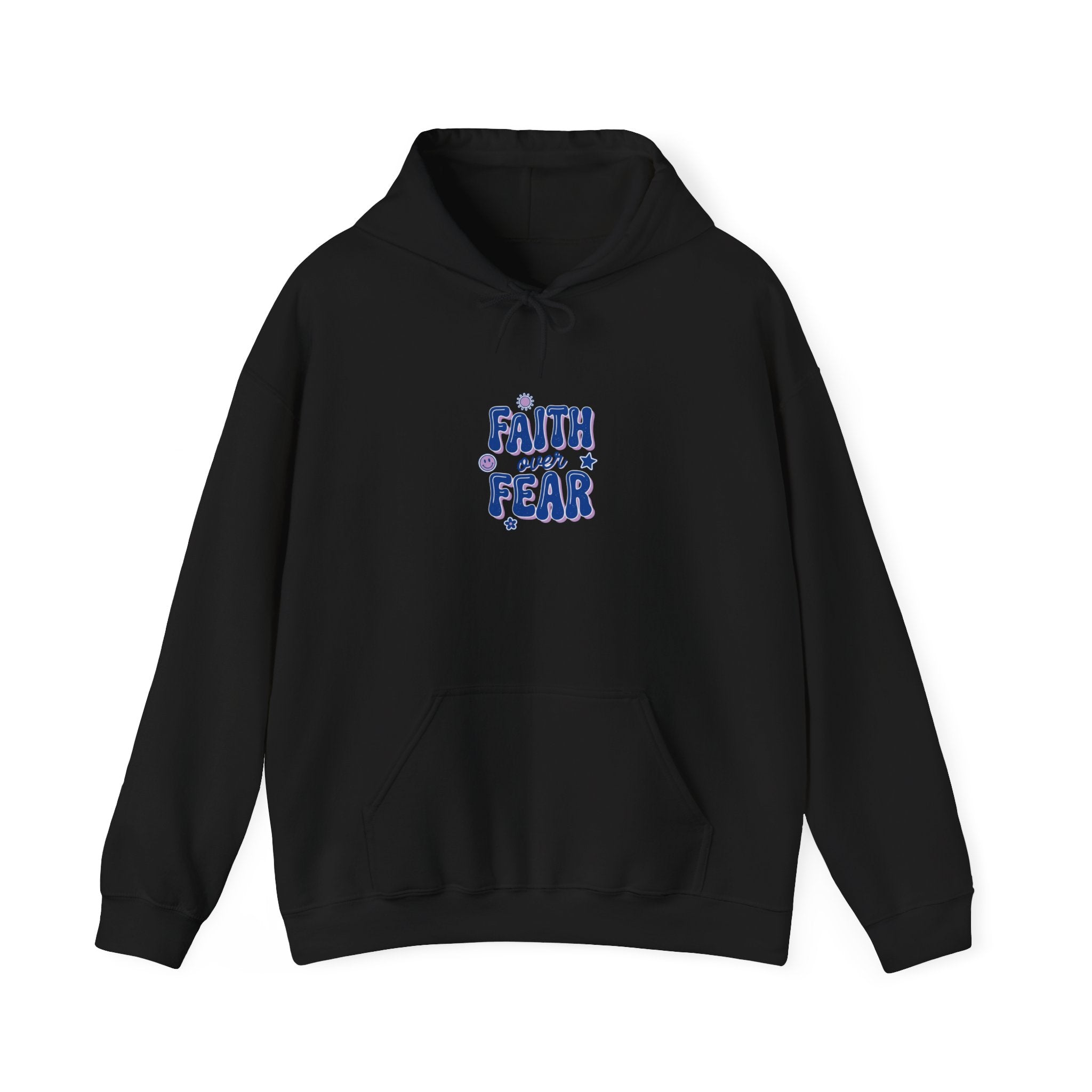 Faith Over Fear Hoodie | Christian Rainbow Script, Playful Mixed-Font