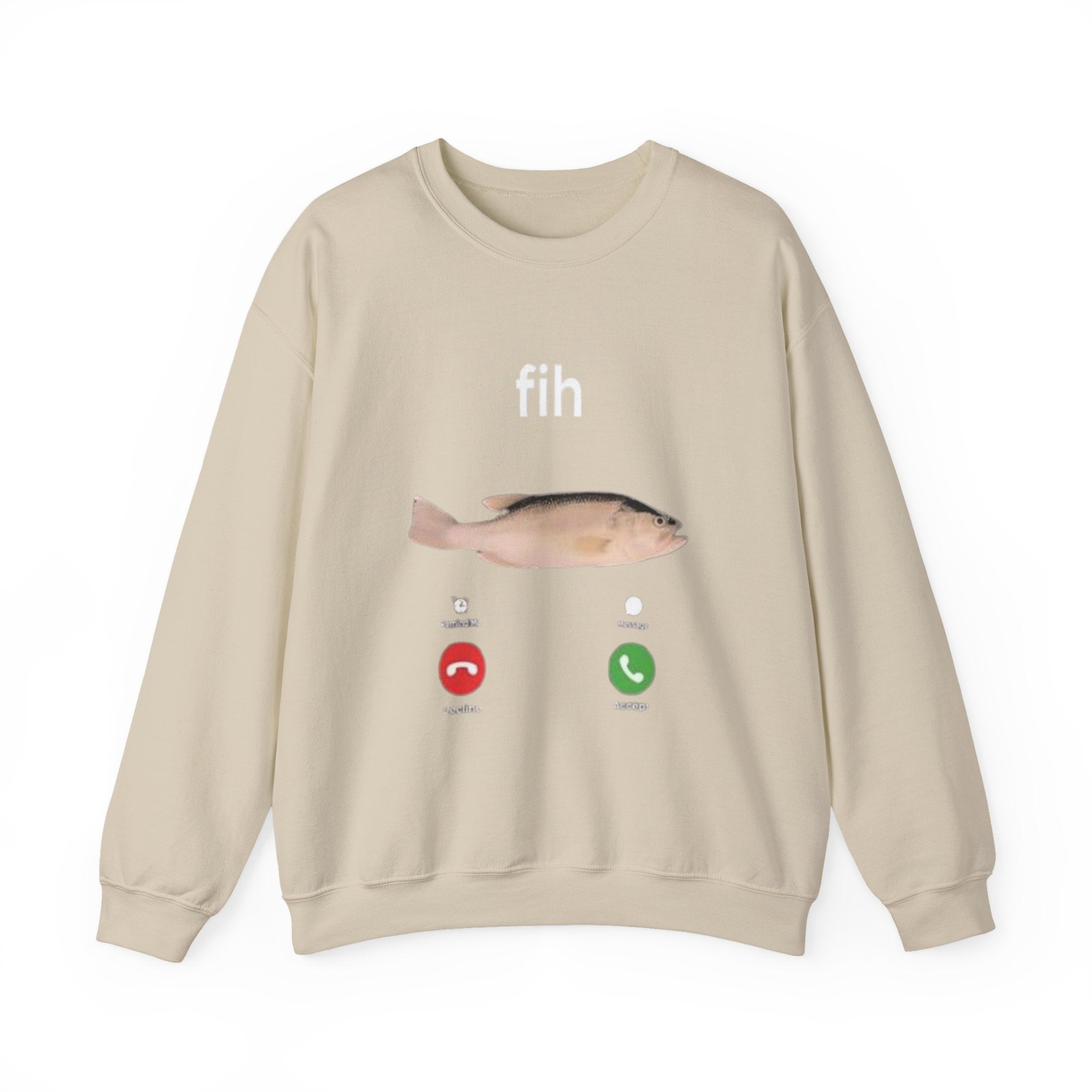 Fish Call Crewneck Sweatshirt – Funny Incoming Call Graphic Pullover