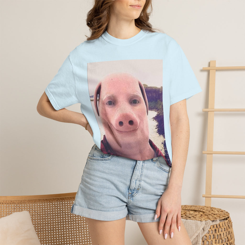 Pig Face Photo T-Shirt — Funny Animal Selfie Tee