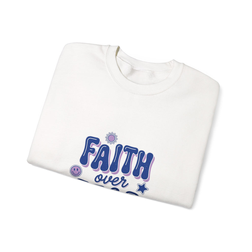 Faith Over Fear sweatshirt | Christian rainbow scripture style