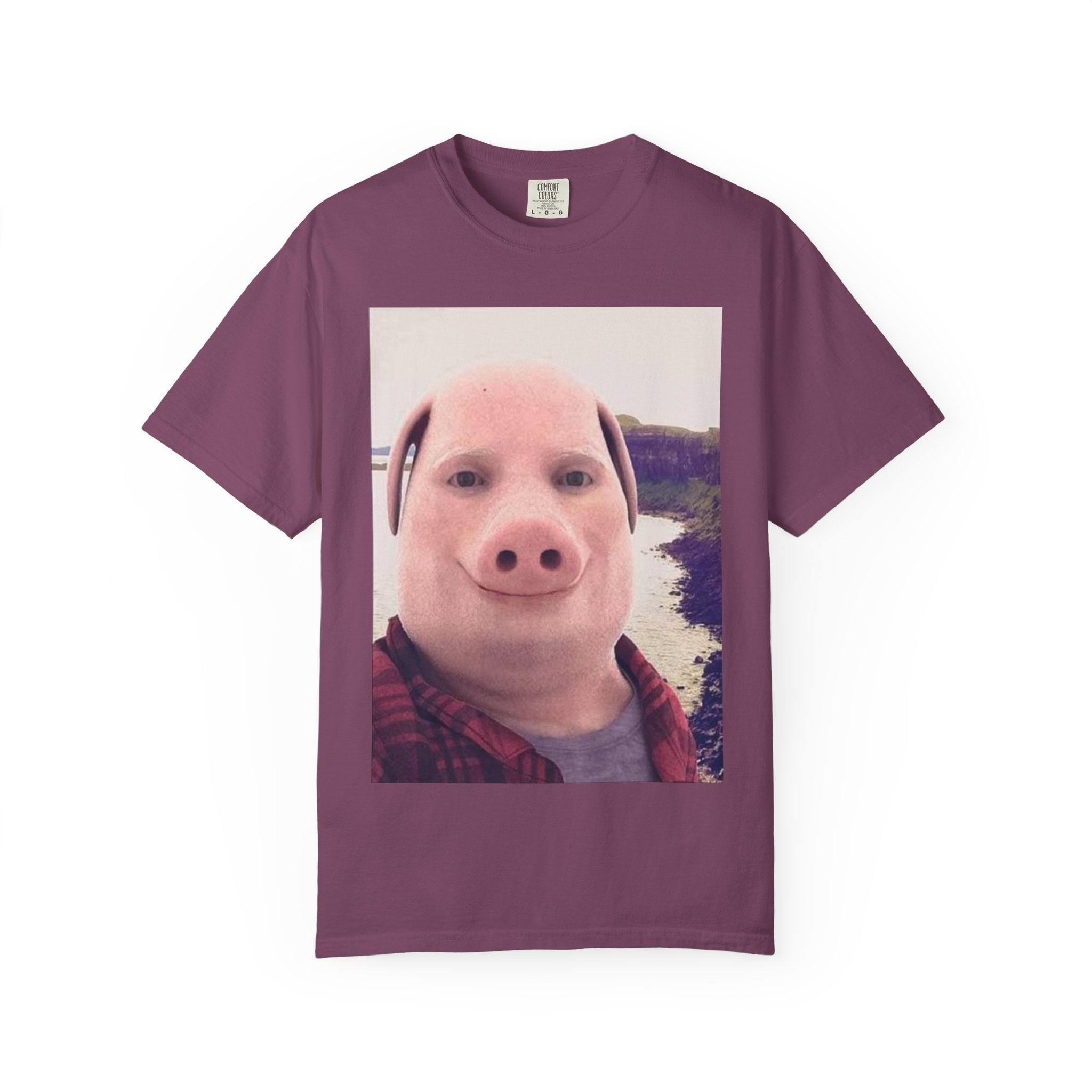 Pig Face Photo T-Shirt — Funny Animal Selfie Tee