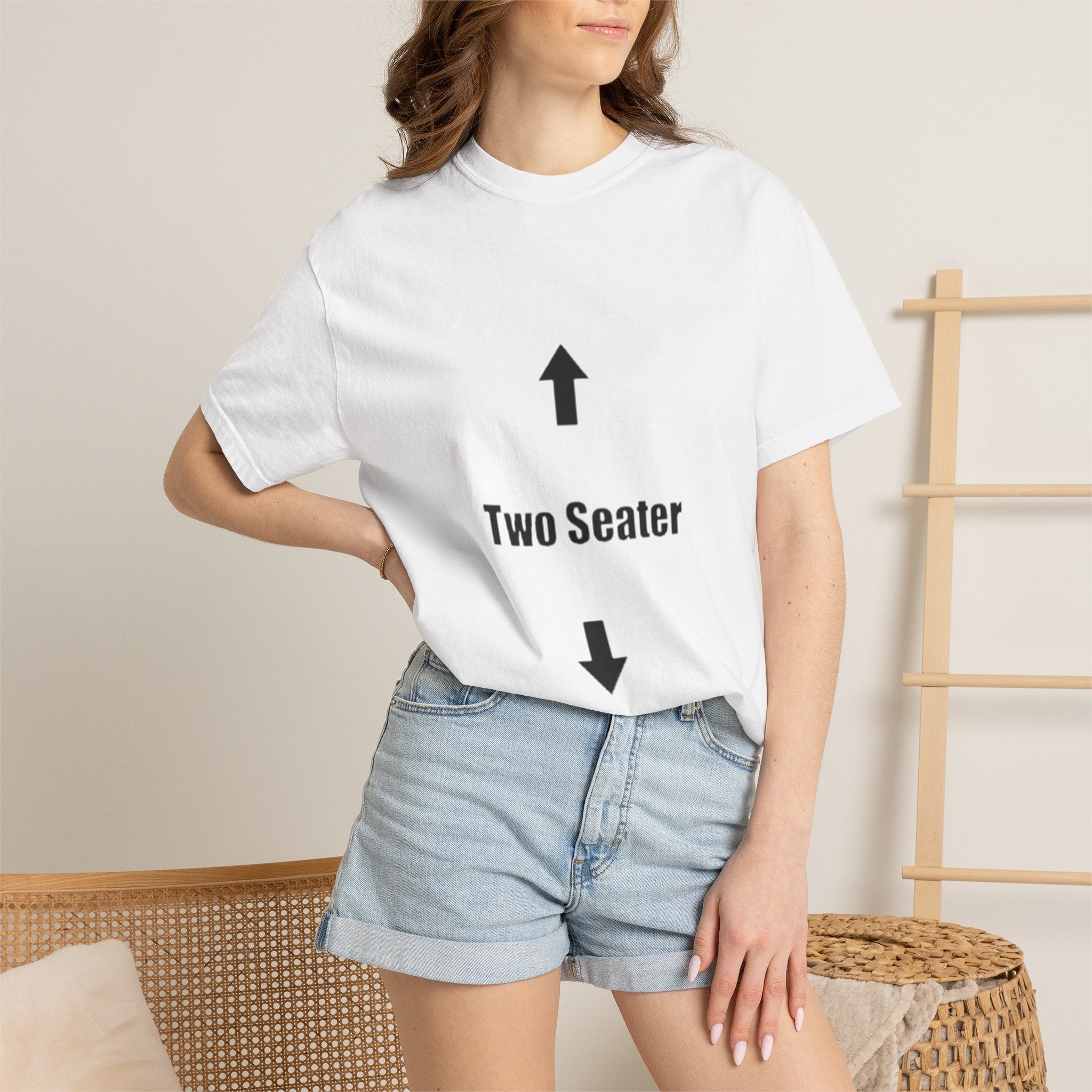 Two Seater T-Shirt — Funny Couples/Matching Tee with Up & Down Arrows