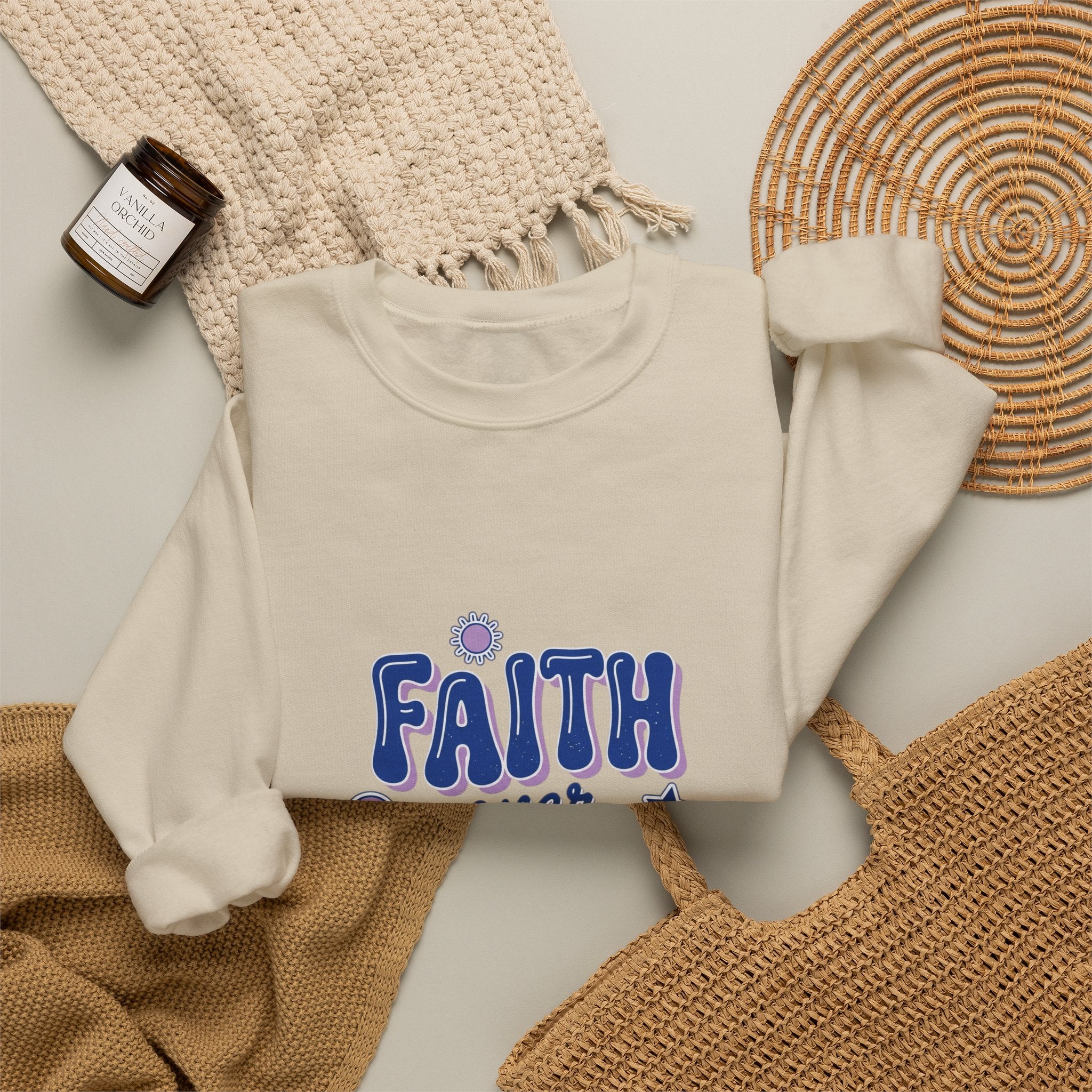 Faith Over Fear sweatshirt | Christian rainbow scripture style