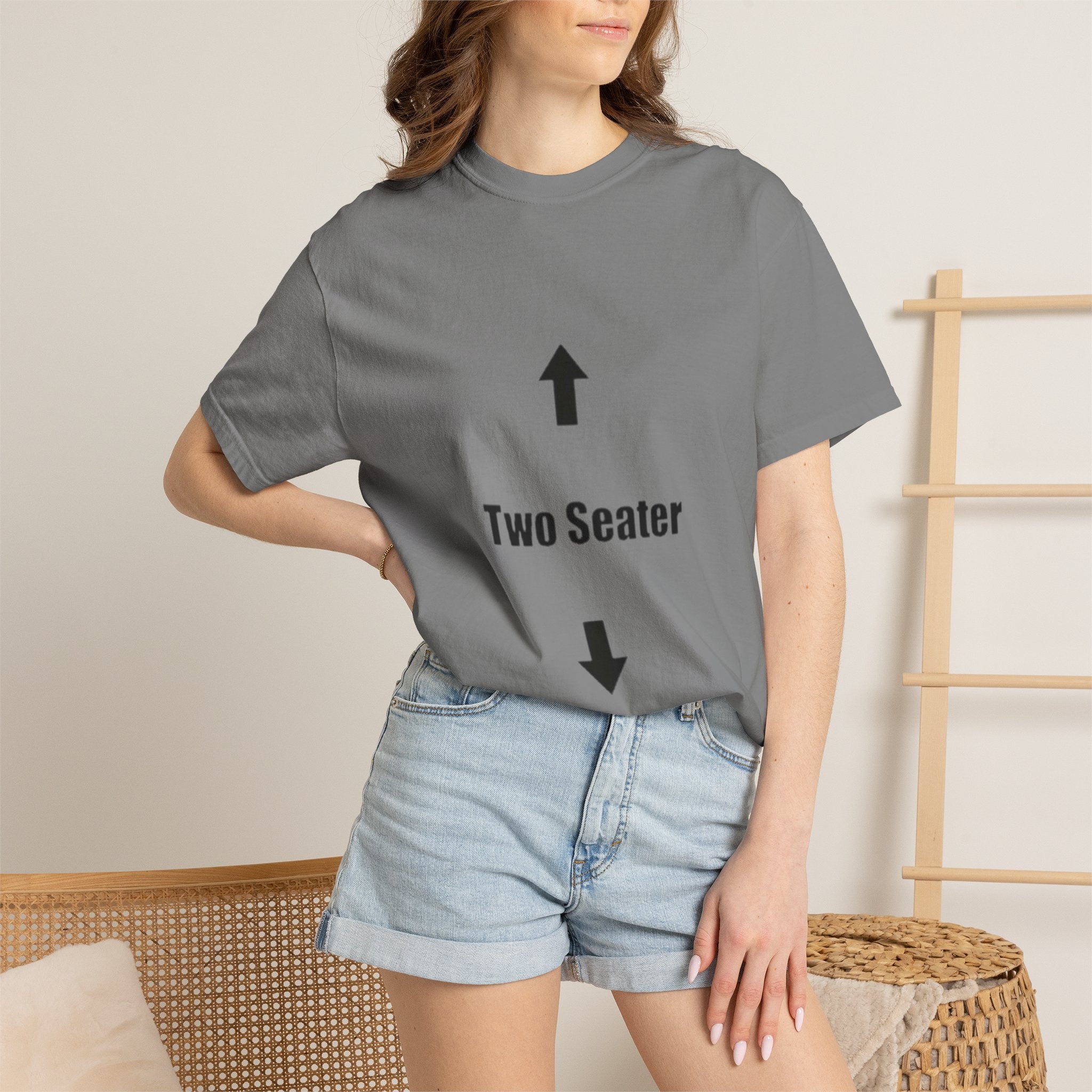 Two Seater T-Shirt — Funny Couples/Matching Tee with Up & Down Arrows