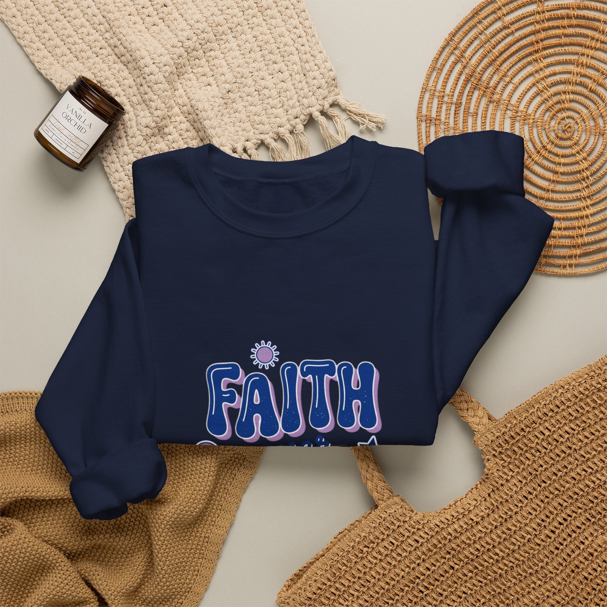 Faith Over Fear sweatshirt | Christian rainbow scripture style