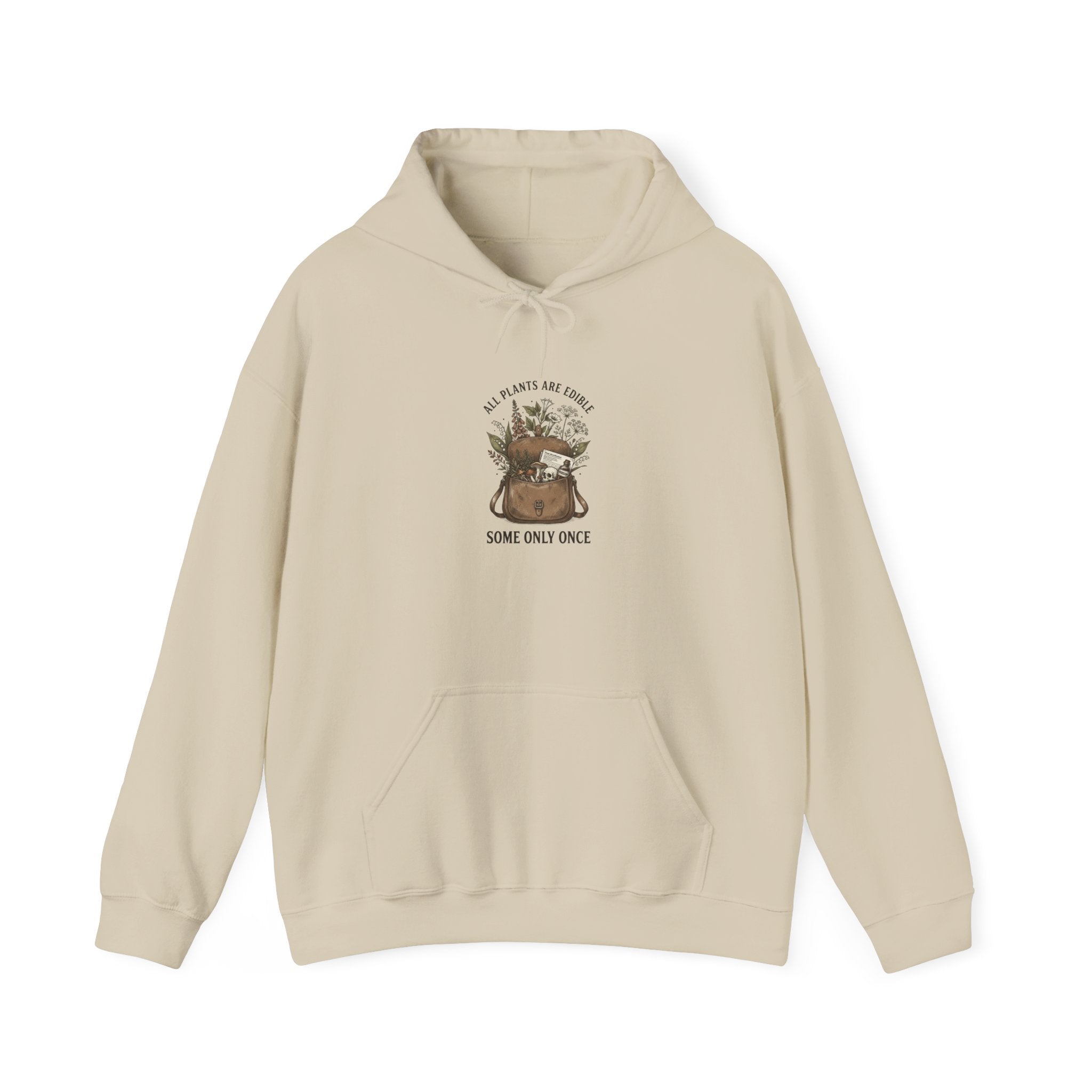 All Plants Are Edible Hoodie | Dark Nature Humor, Vintage Botanical