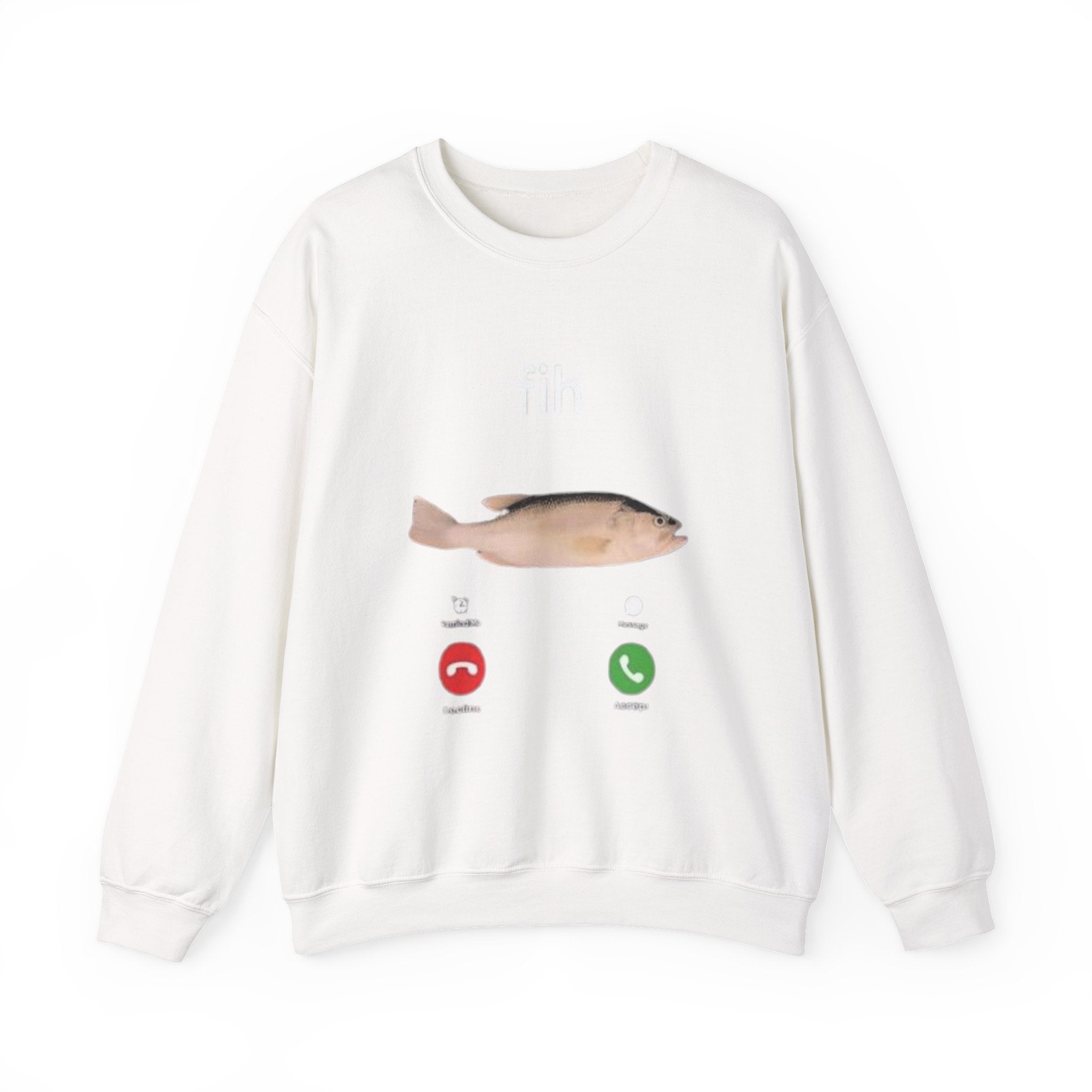 Fish Call Crewneck Sweatshirt – Funny Incoming Call Graphic Pullover