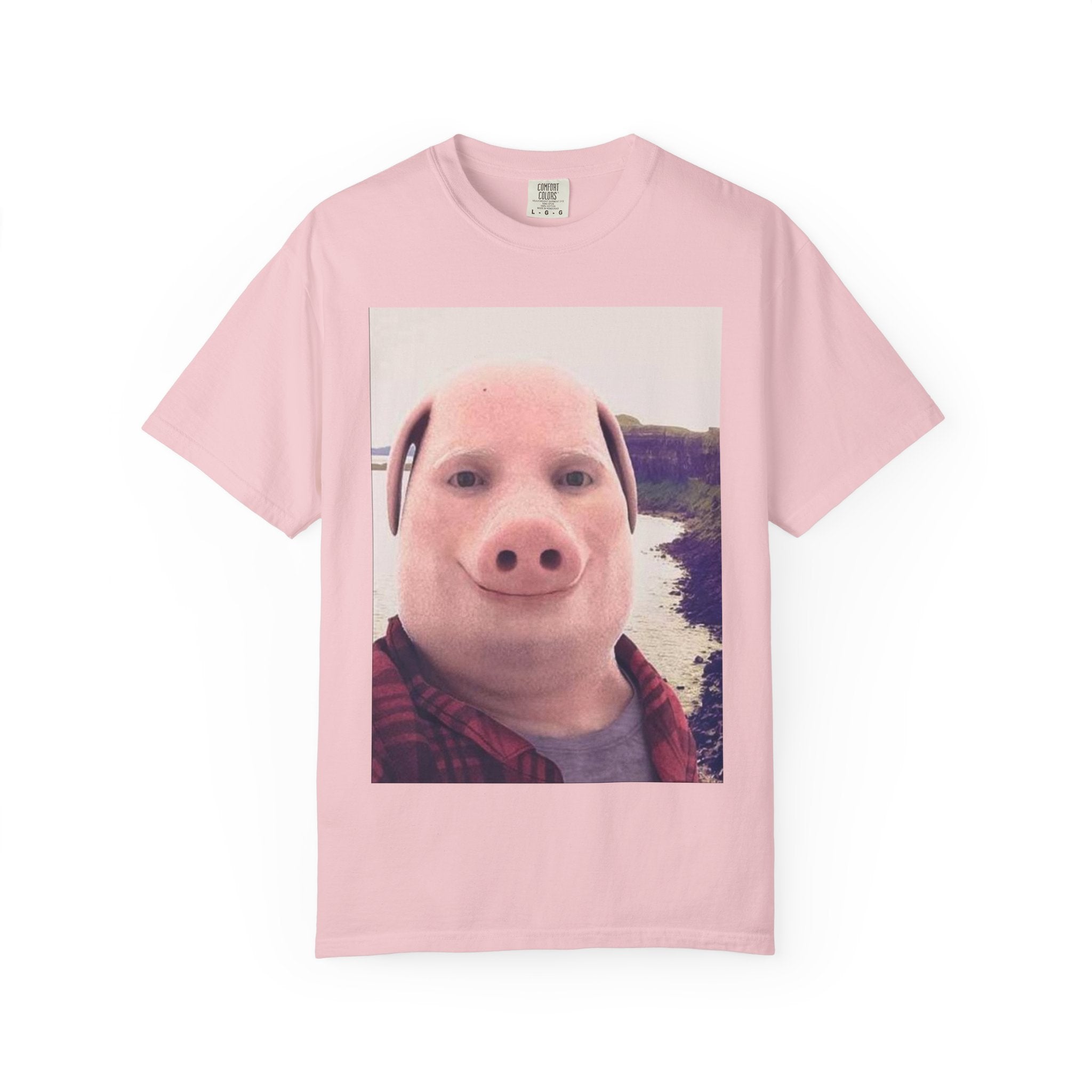 Pig Face Photo T-Shirt — Funny Animal Selfie Tee