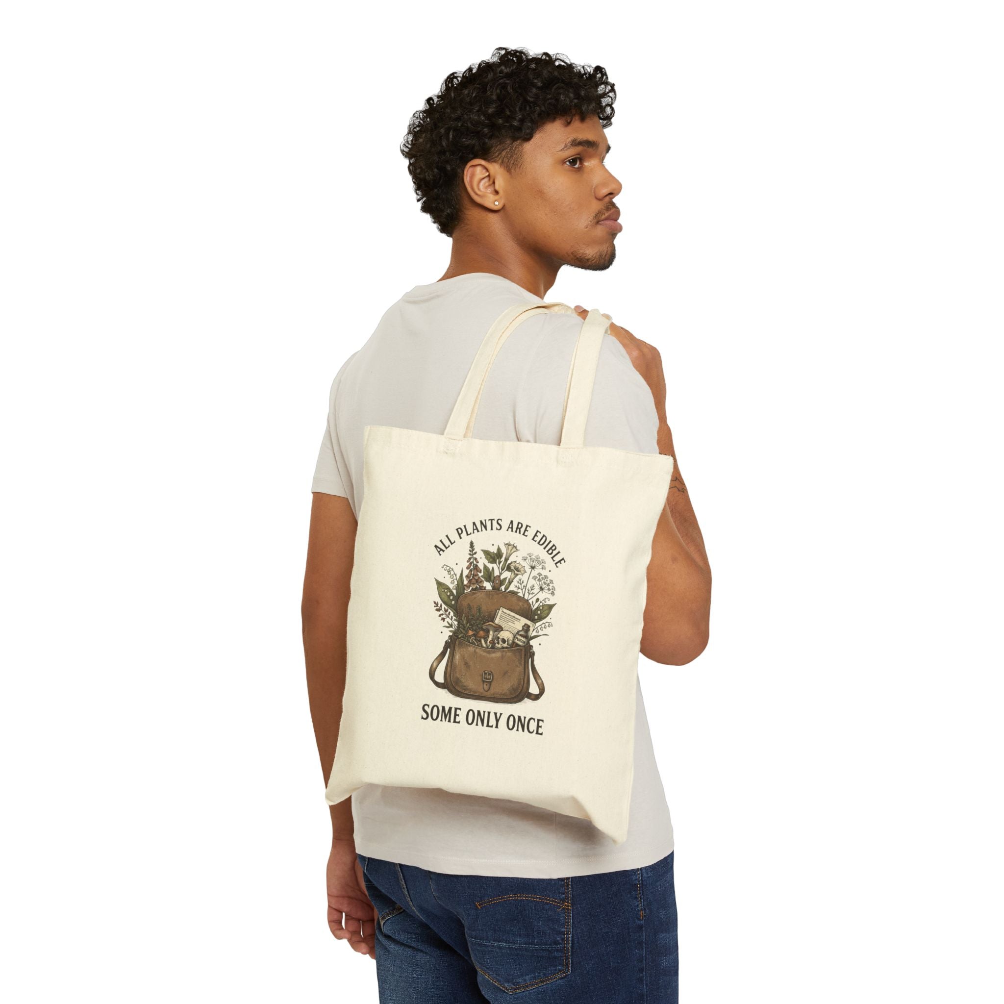 All Plants Are Edible Tote | Vintage Botanical, Dark Nature Humor