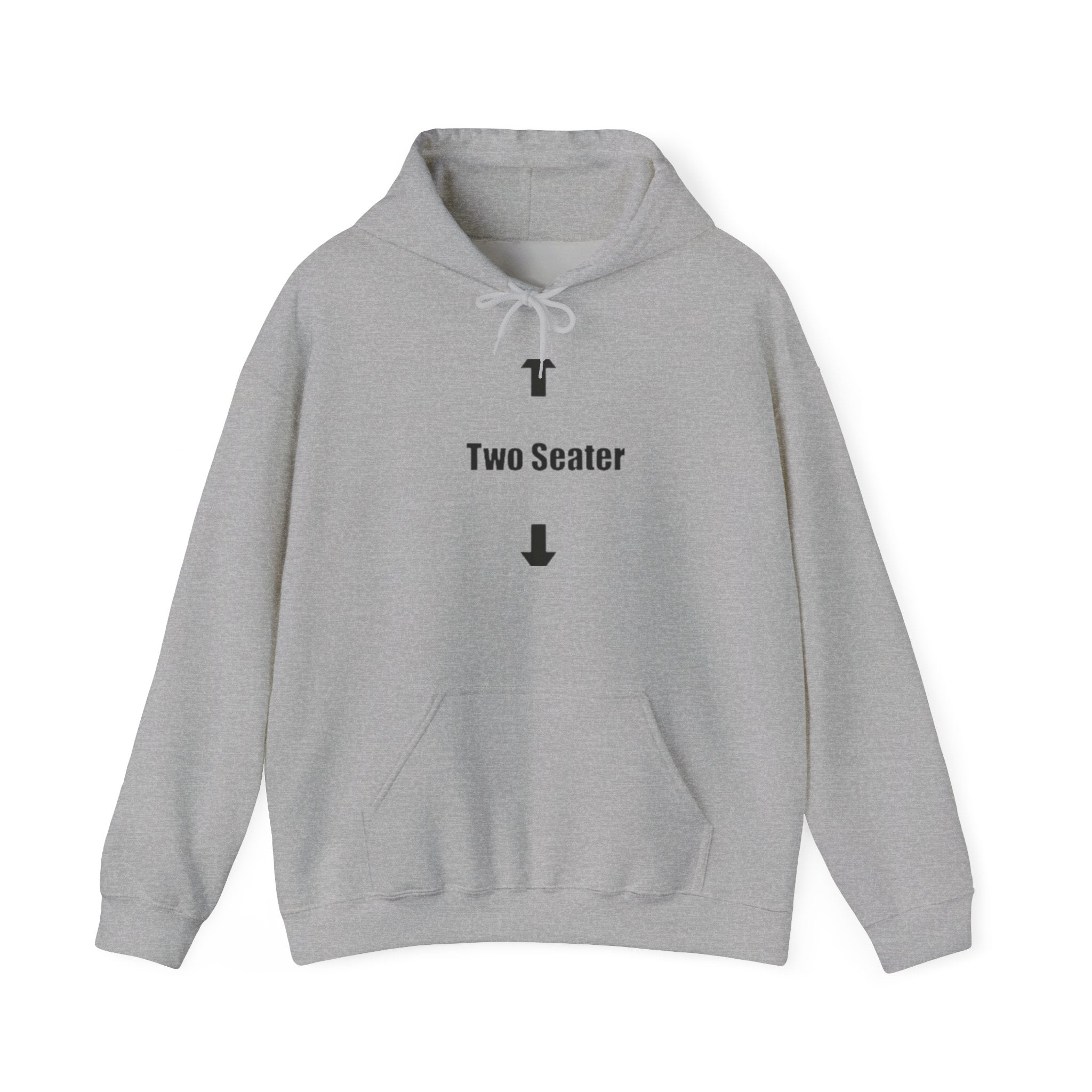 Two Seater Hoodie - Funny Couples Pullover with Arrow Design