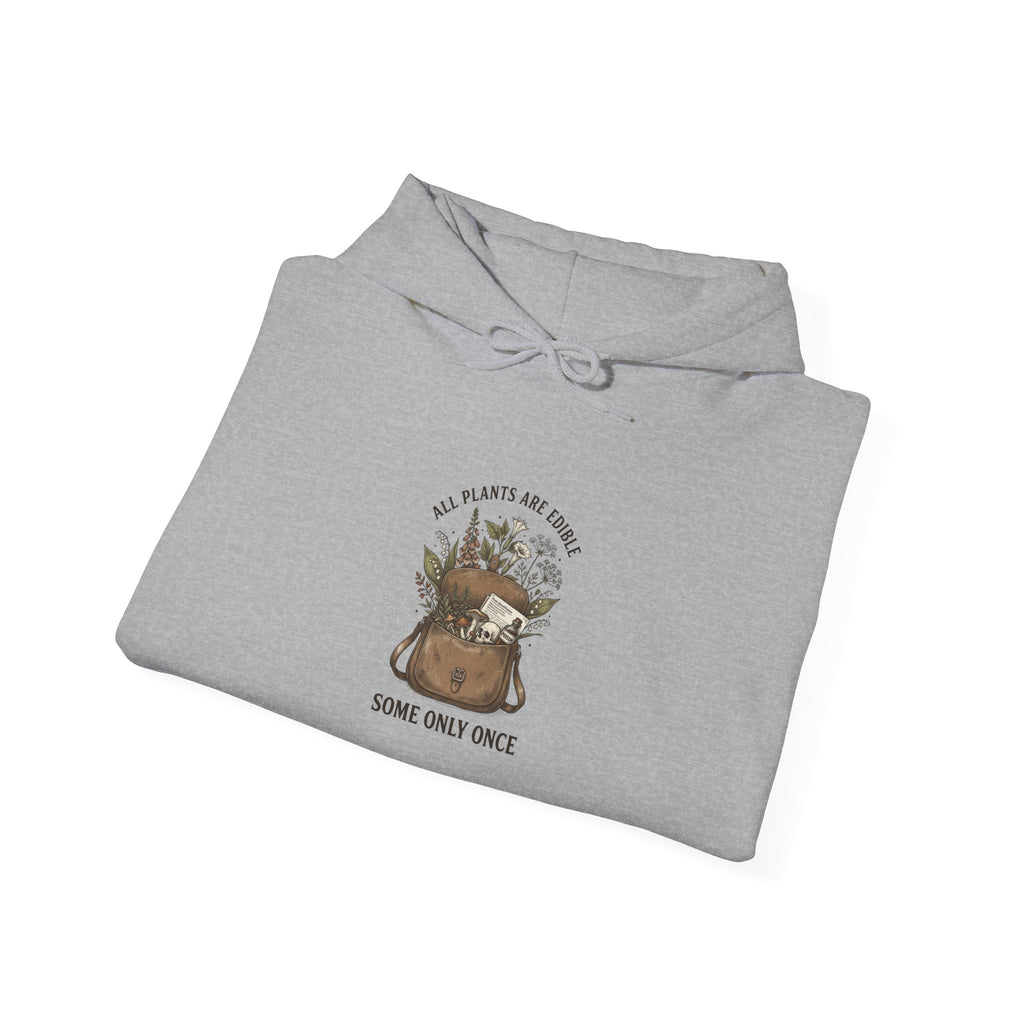 All Plants Are Edible Hoodie | Dark Nature Humor, Vintage Botanical