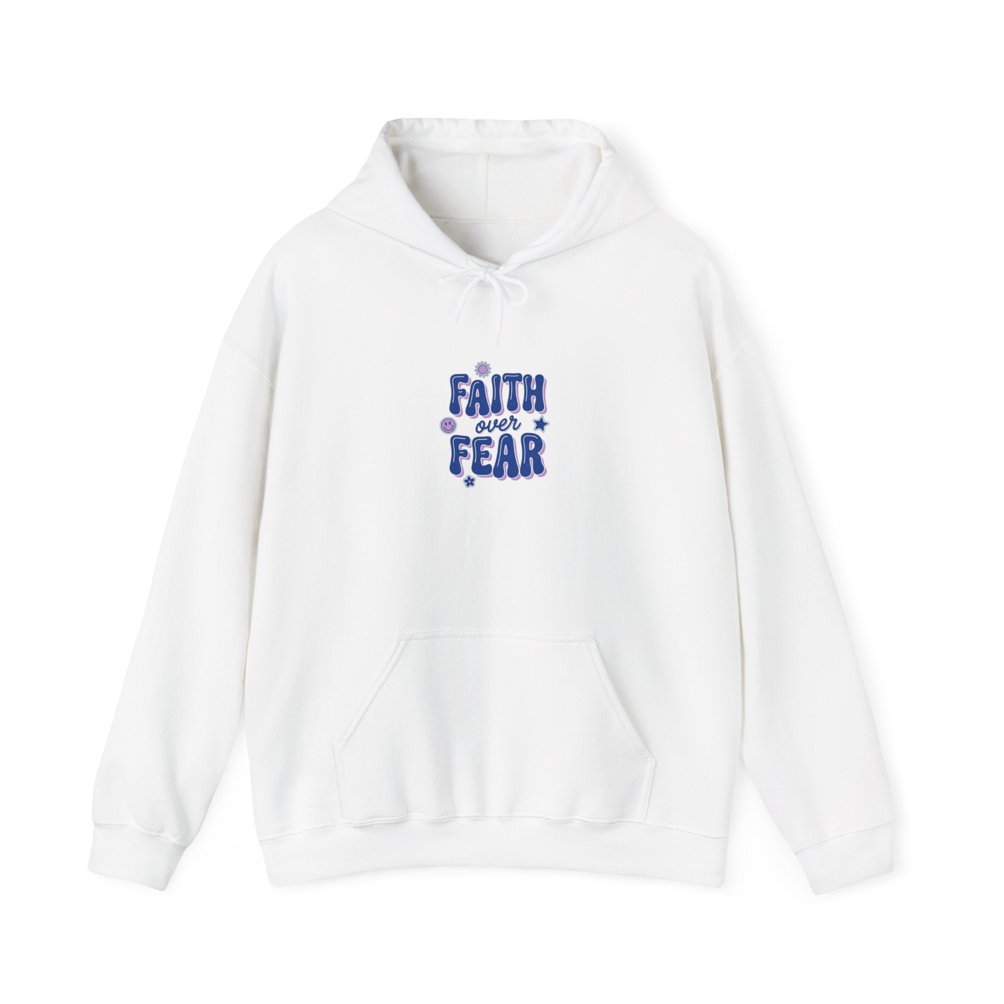 Faith Over Fear Hoodie | Christian Rainbow Script, Playful Mixed-Font